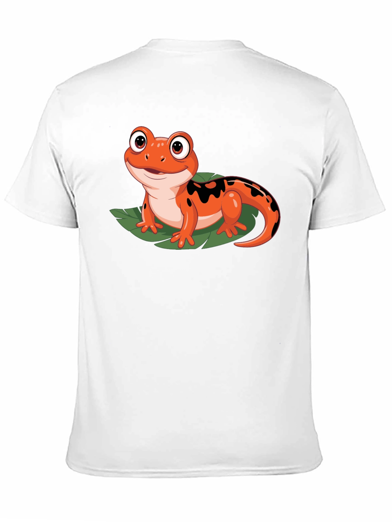 Black Cute Cartoon Salamander Graphic Black T-Shirt view 11