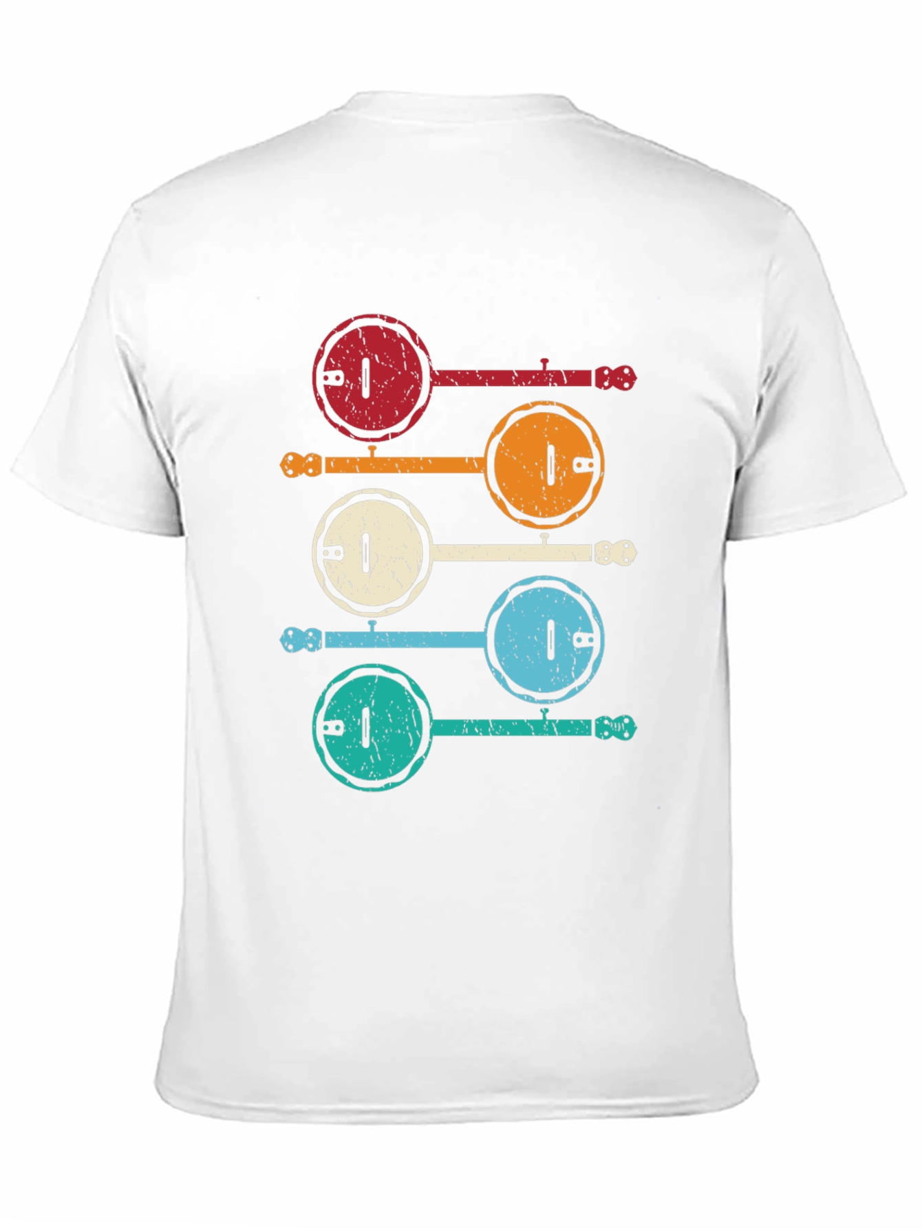 Black Vintage Banjo Music T-Shirt view 11