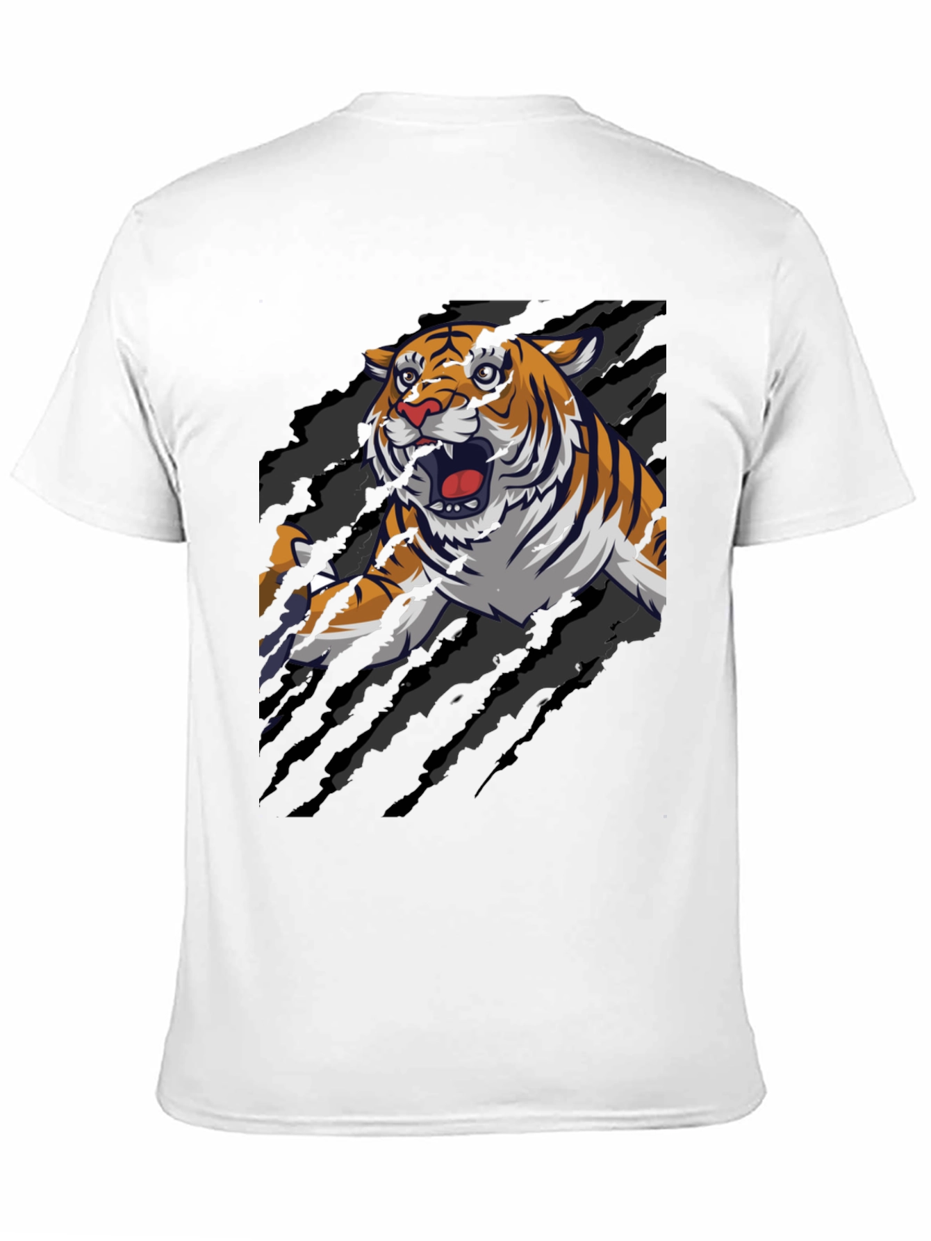 Black Roaring Tiger Graphic Print T-Shirt view 11