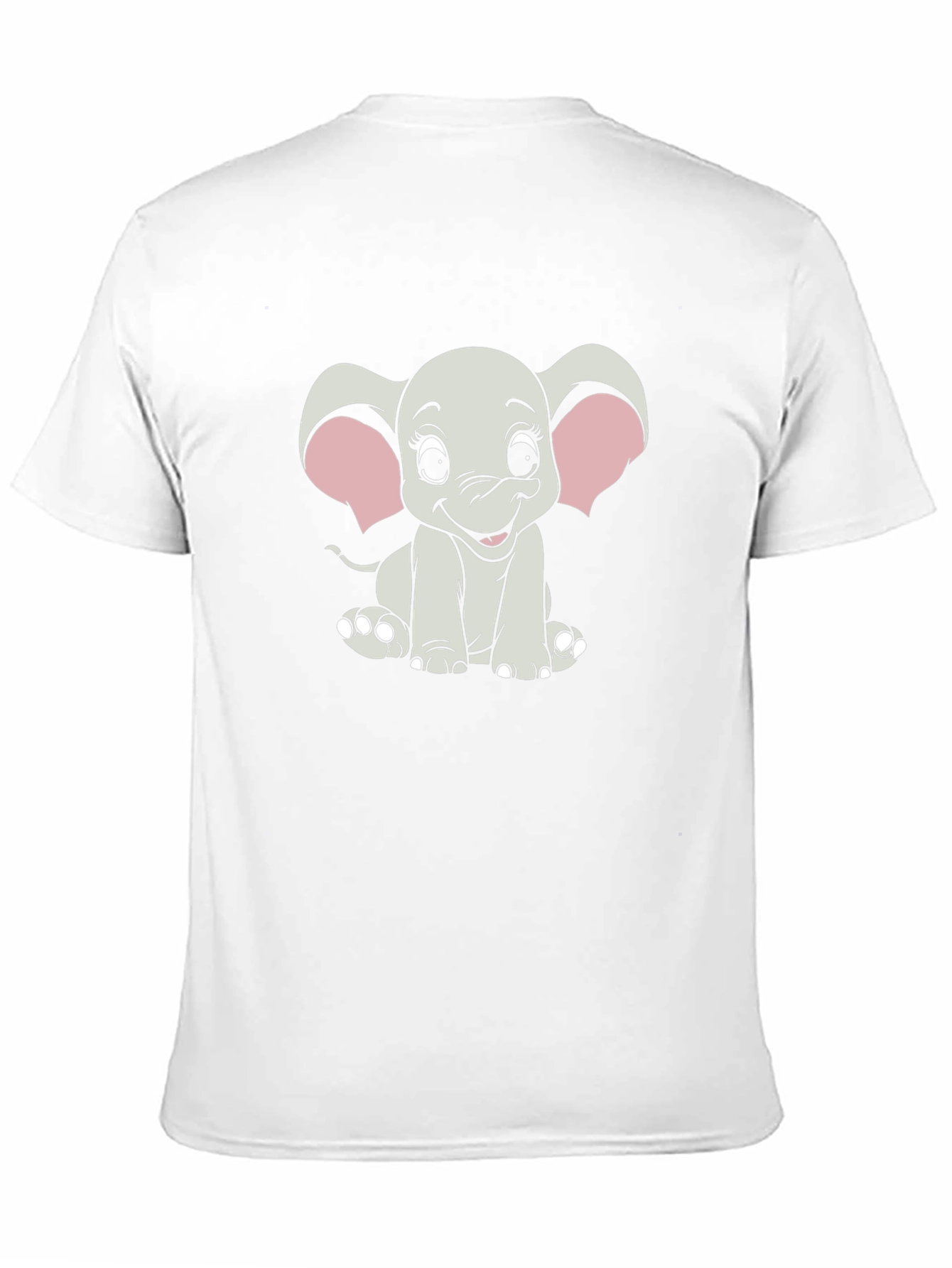 Black Cute Cartoon Elephant Graphic Tee - Unisex Black T-Shirt view 11