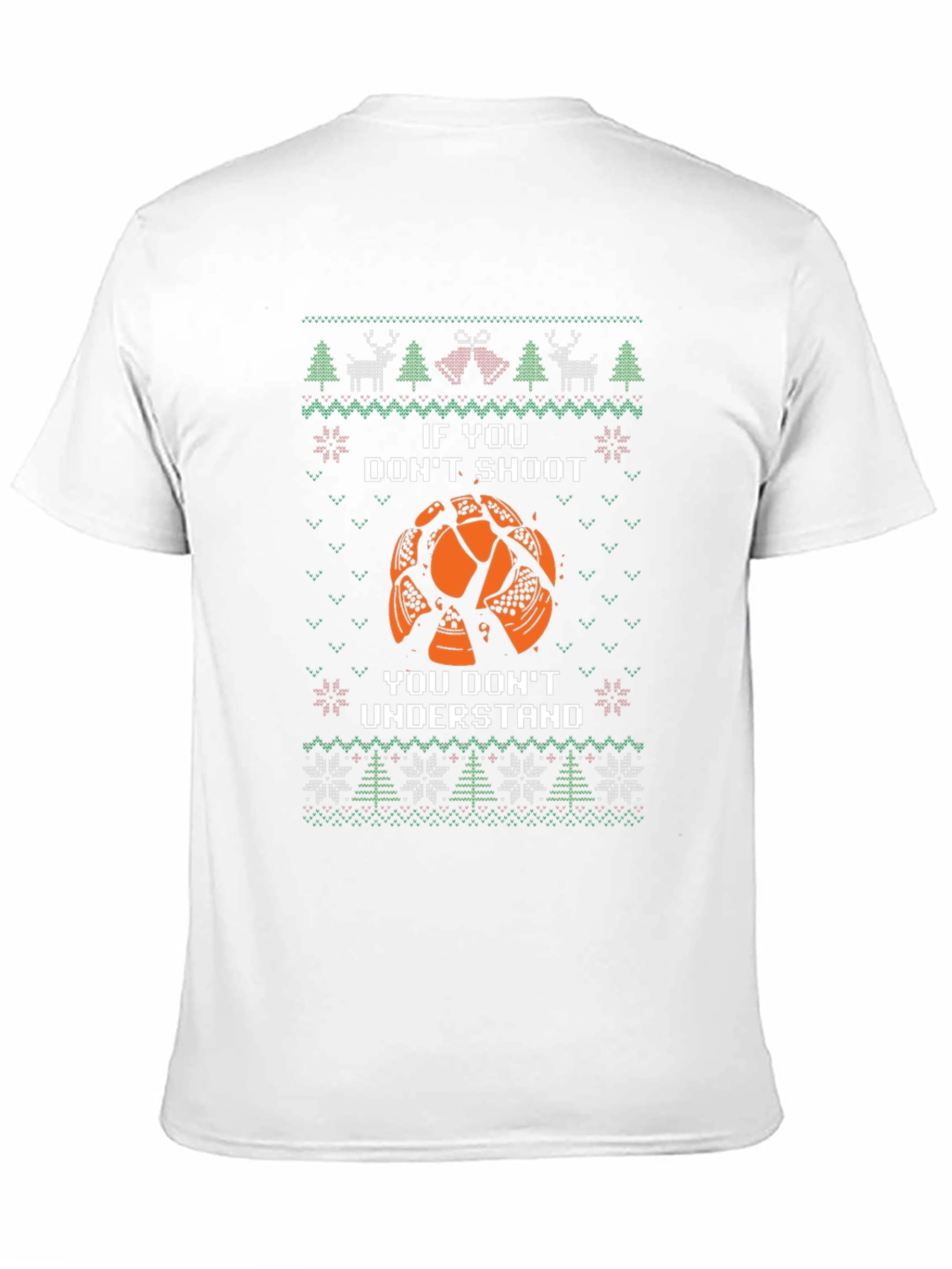 Black Funny Clay Target Shooting Ugly Christmas T-Shirt view 11
