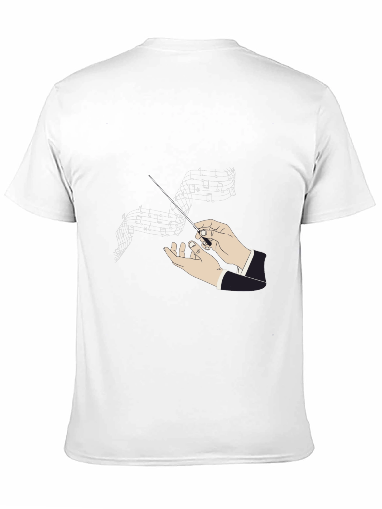 Black Conductor Music Notes Graphic Black T-Shirt view 11