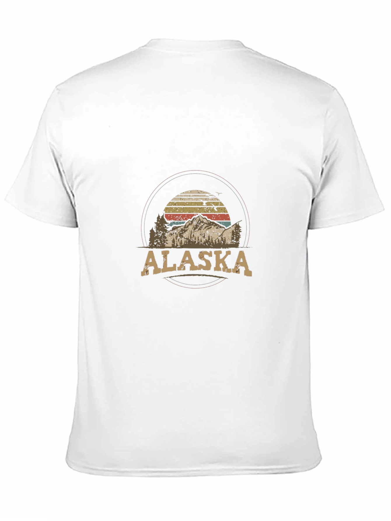 Black Alaska Mountain Graphic Tee - Retro Style T-Shirt view 11