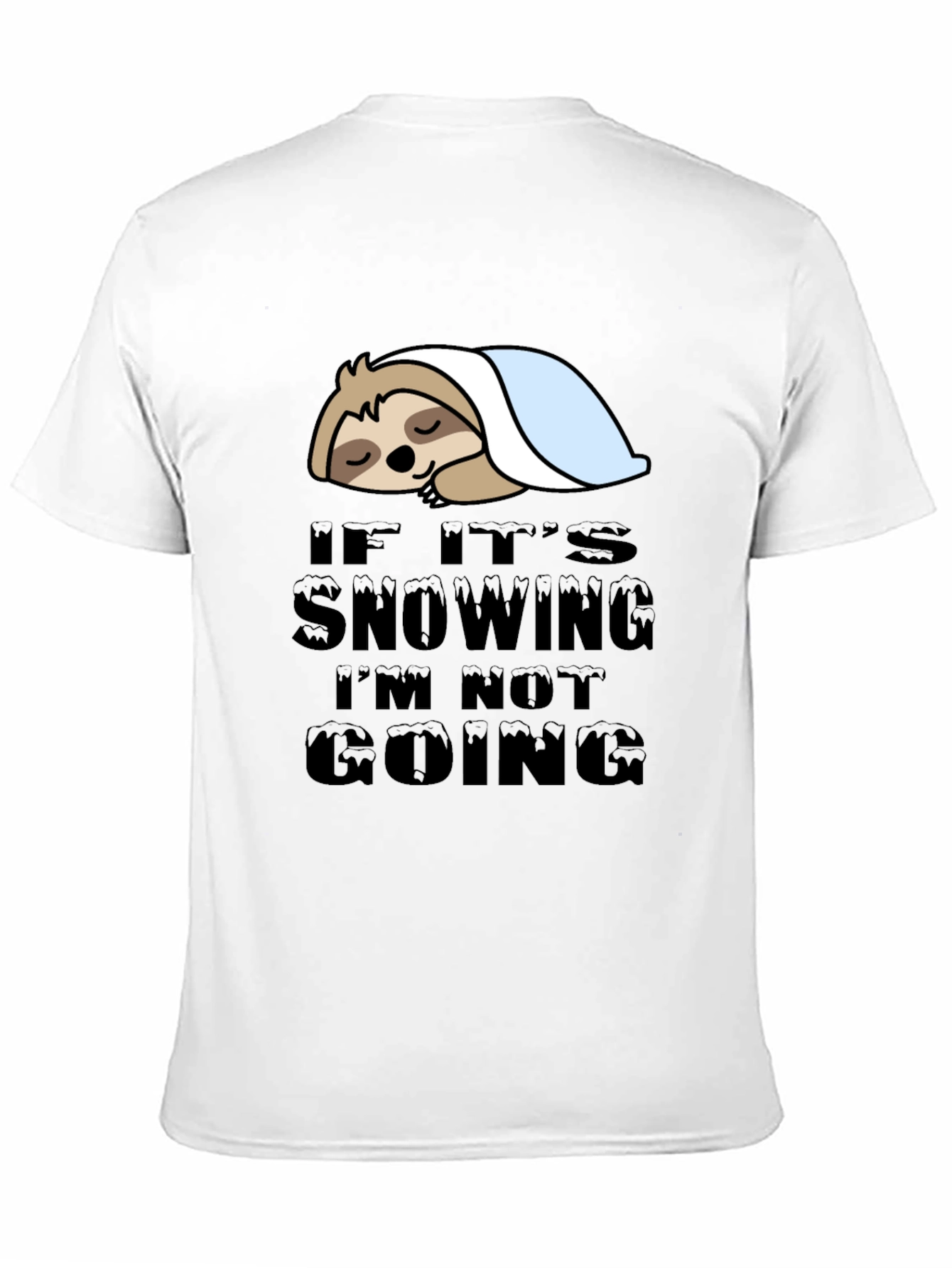 Black Lazy Sloth 'If It's Snowing' Graphic T-Shirt view 11