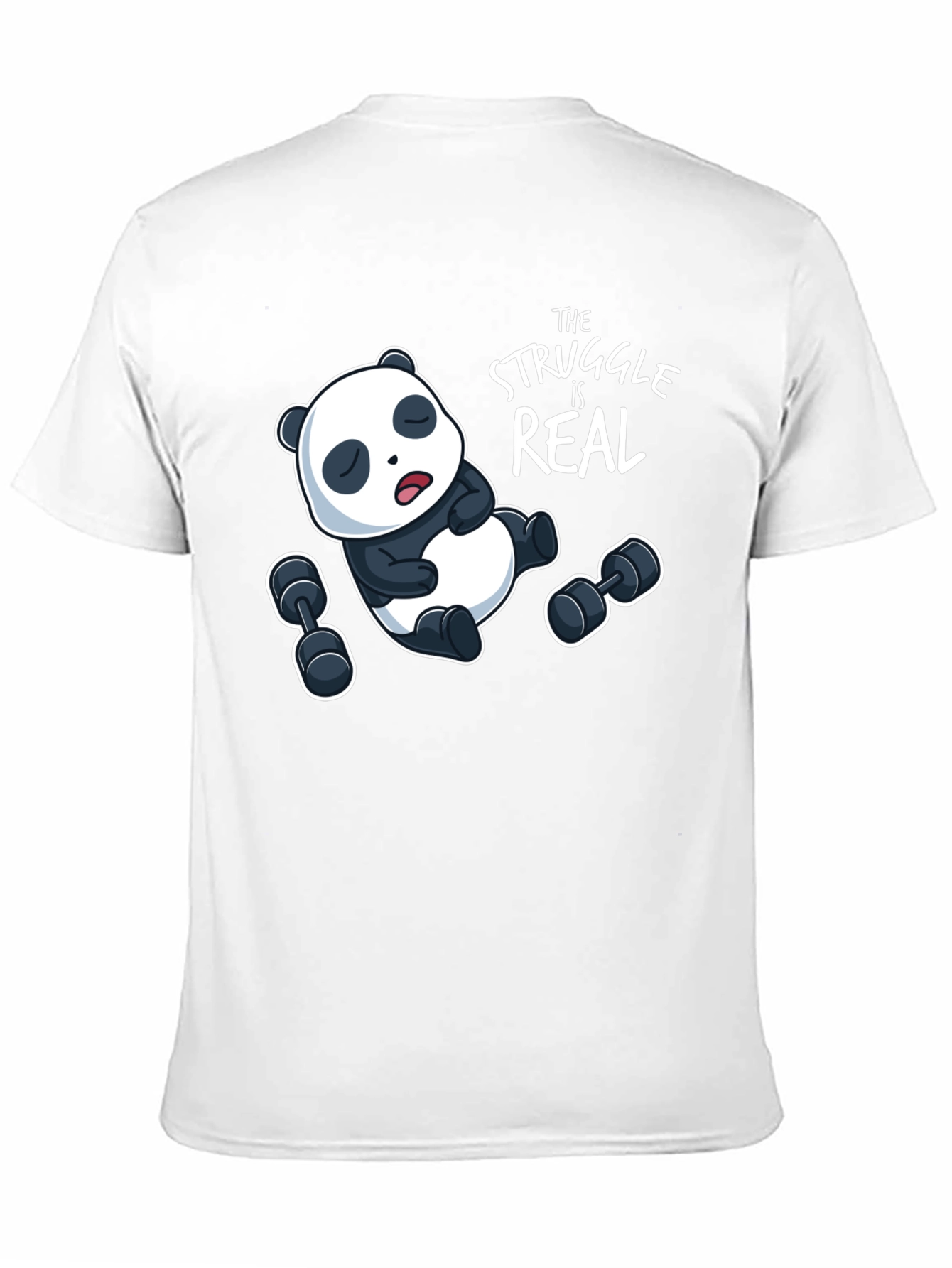 Black Funny Panda Workout T-Shirt view 11