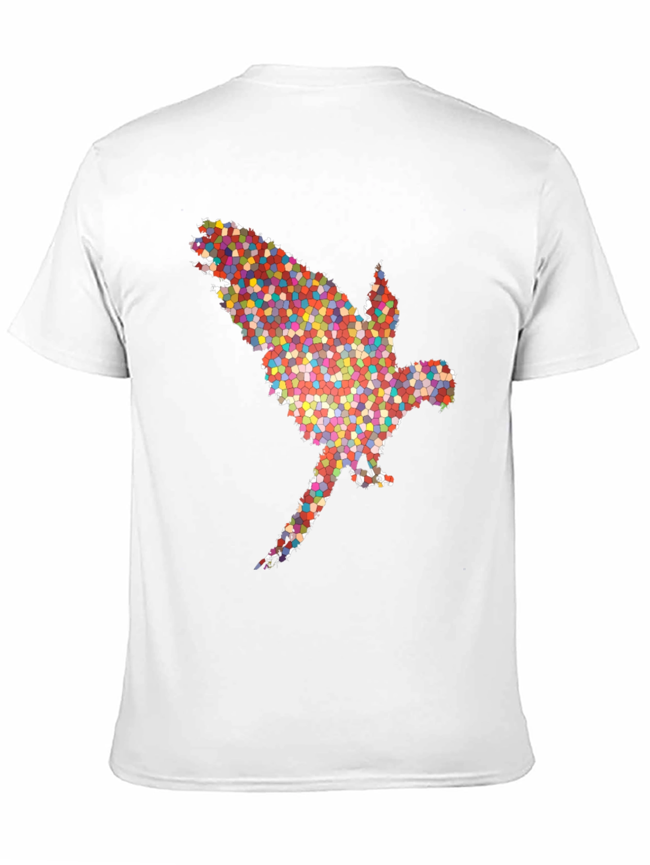 Black Abstract Parrot Graphic Tee - Black Cotton T-Shirt view 11