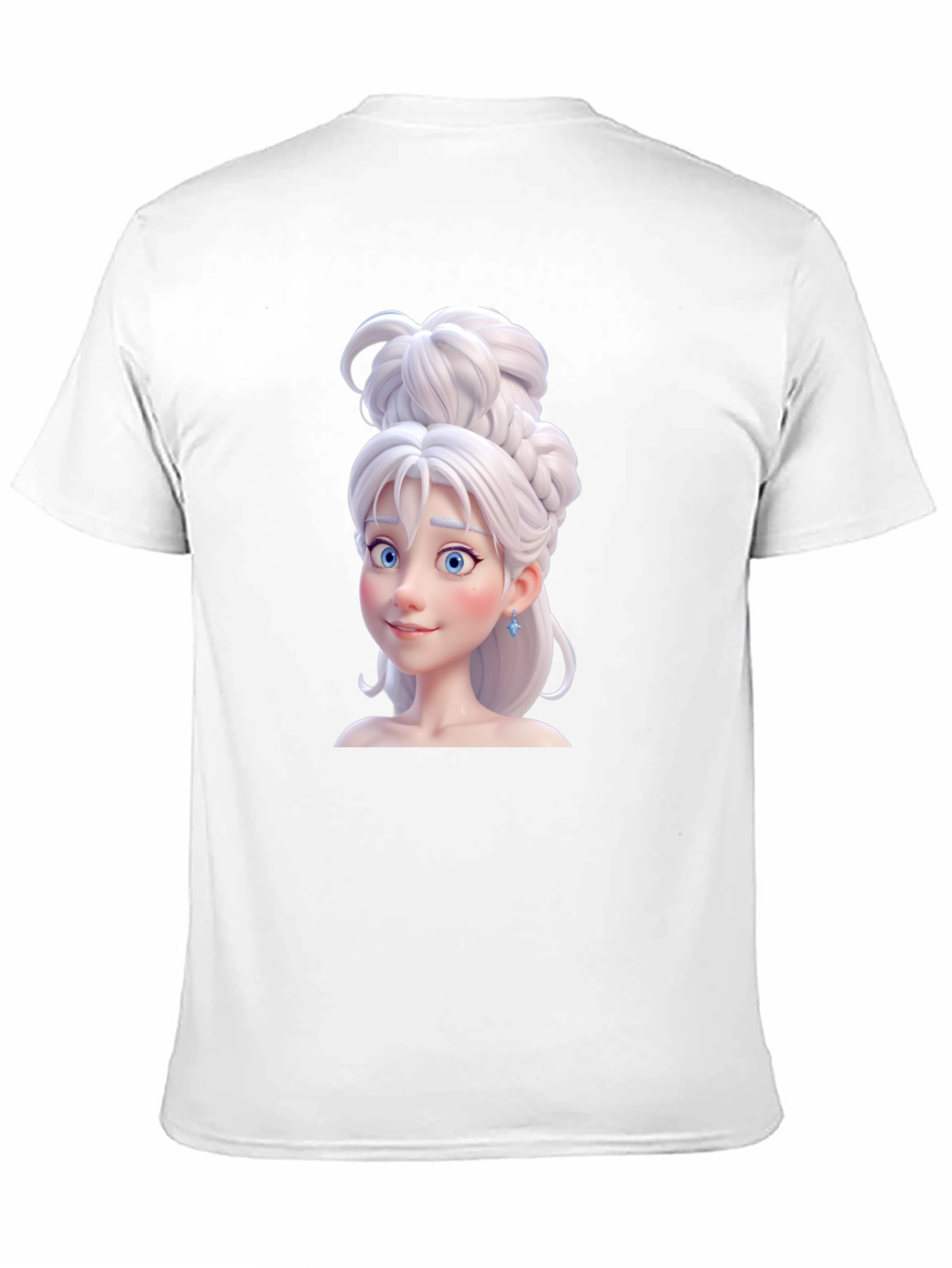 Black Cartoon Princess Graphic Tee - Black Cotton T-Shirt view 11