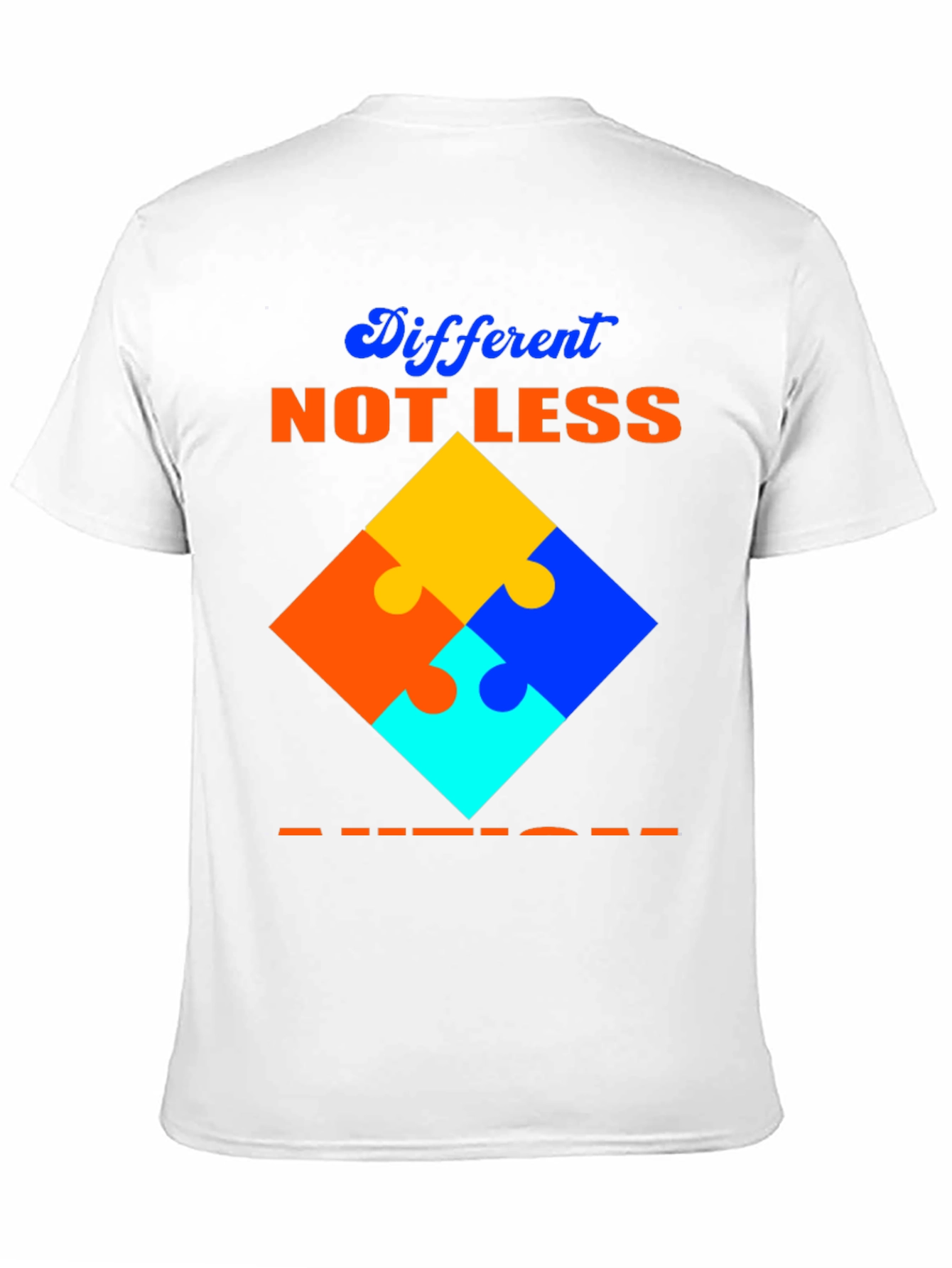 Black Autism Awareness T-Shirt Different Not Less Puzzle Design view 11