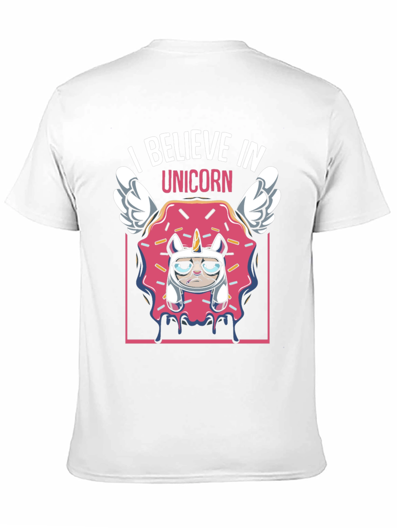 Black I Believe In Unicorn Funny Graphic T-Shirt view 11