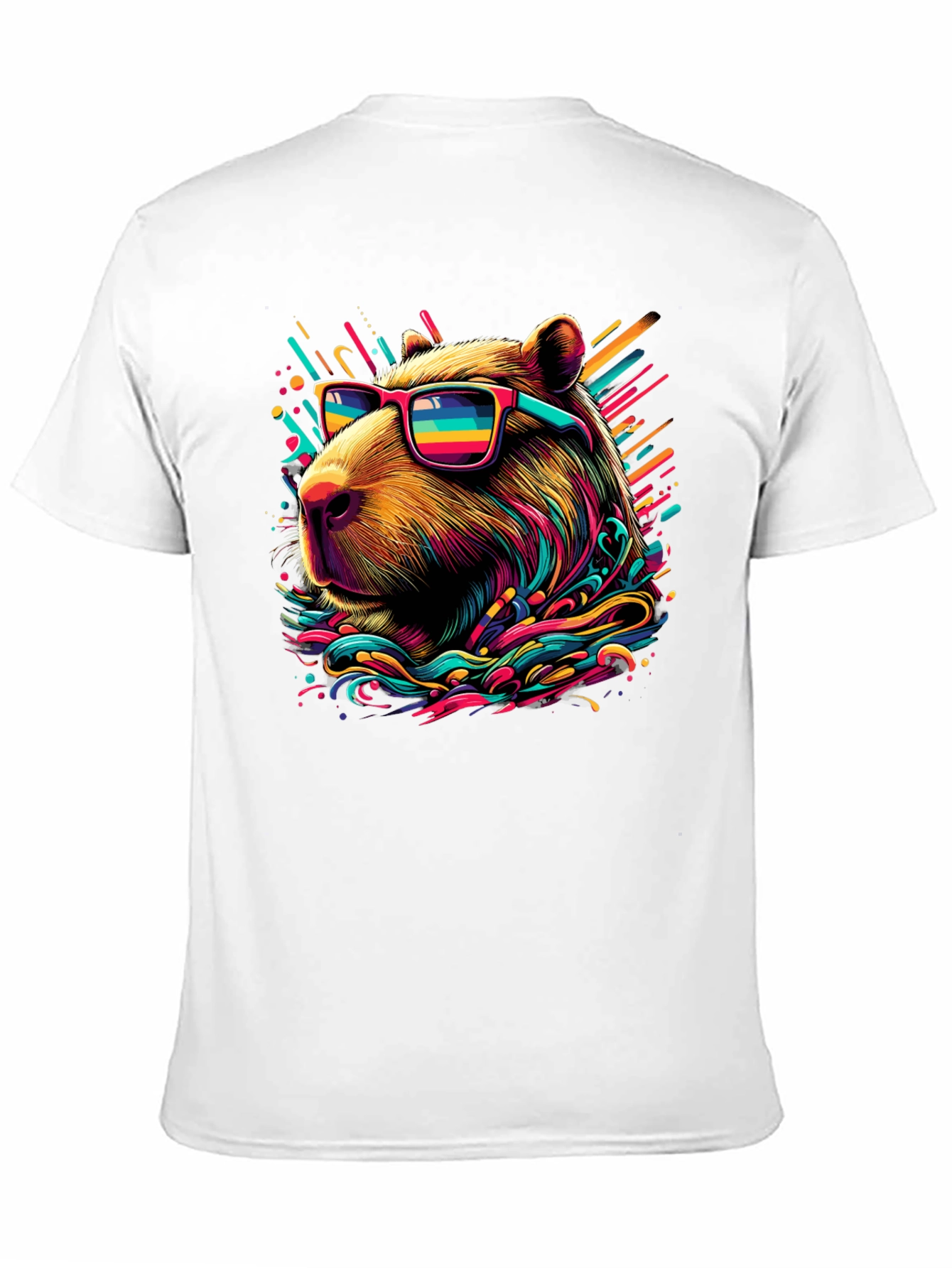 Black Cool Capybara Graphic Tee - Funky Animal Shirt view 11