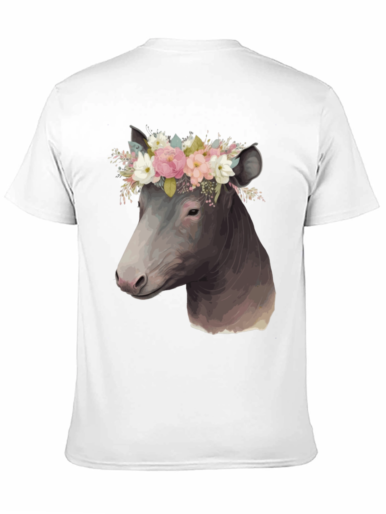Black Cow Floral Crown T-Shirt view 11