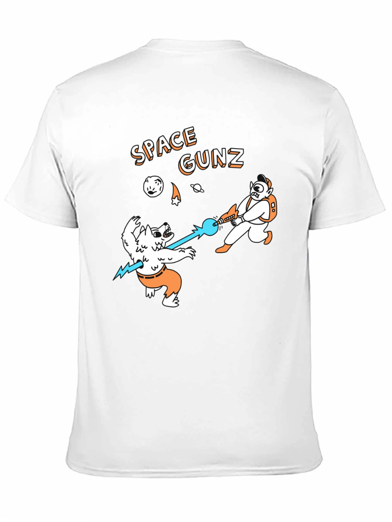 Black Space Gunz Graphic Tee - Unique Design Black T-Shirt view 11