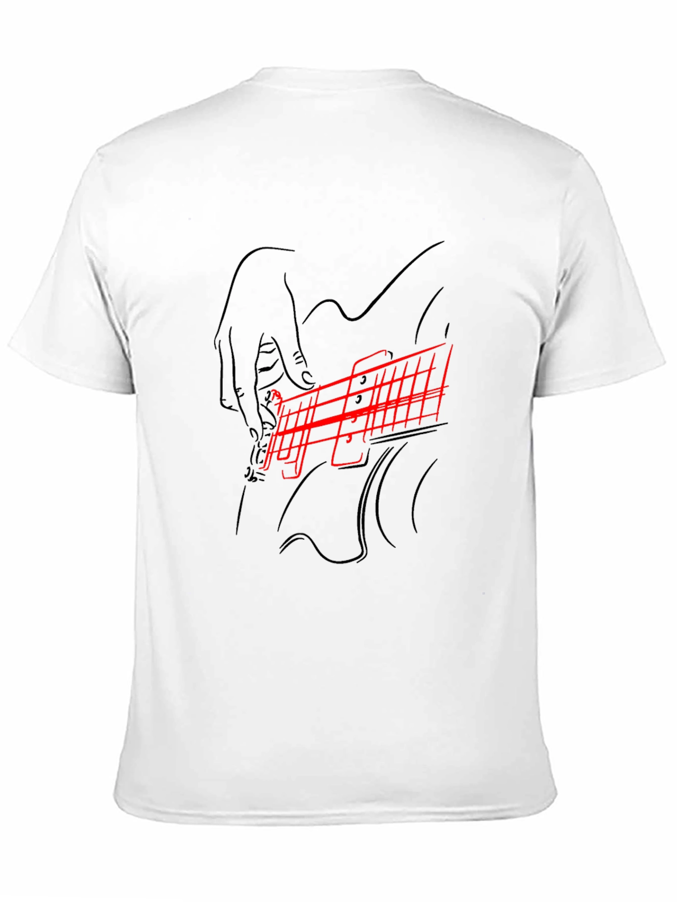 Black Guitar Player Graphic Tee - Black Cotton view 11