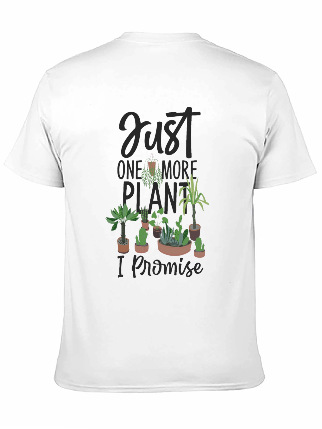 Black Just One More Plant Graphic Tee - Black Unisex view 11