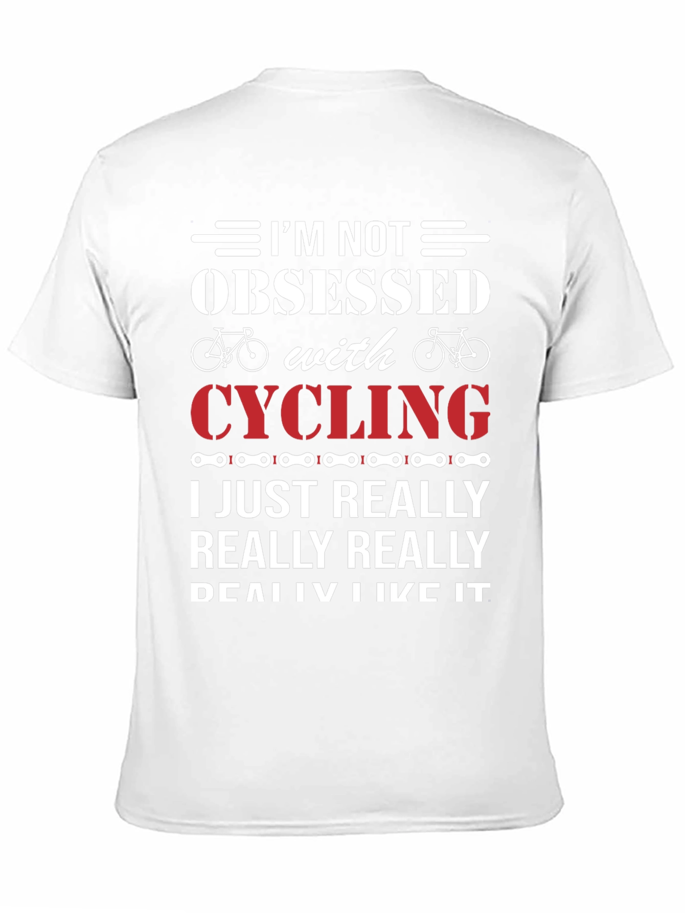 Black Cycling Obsessed T-Shirt - Funny Biker Gift view 11