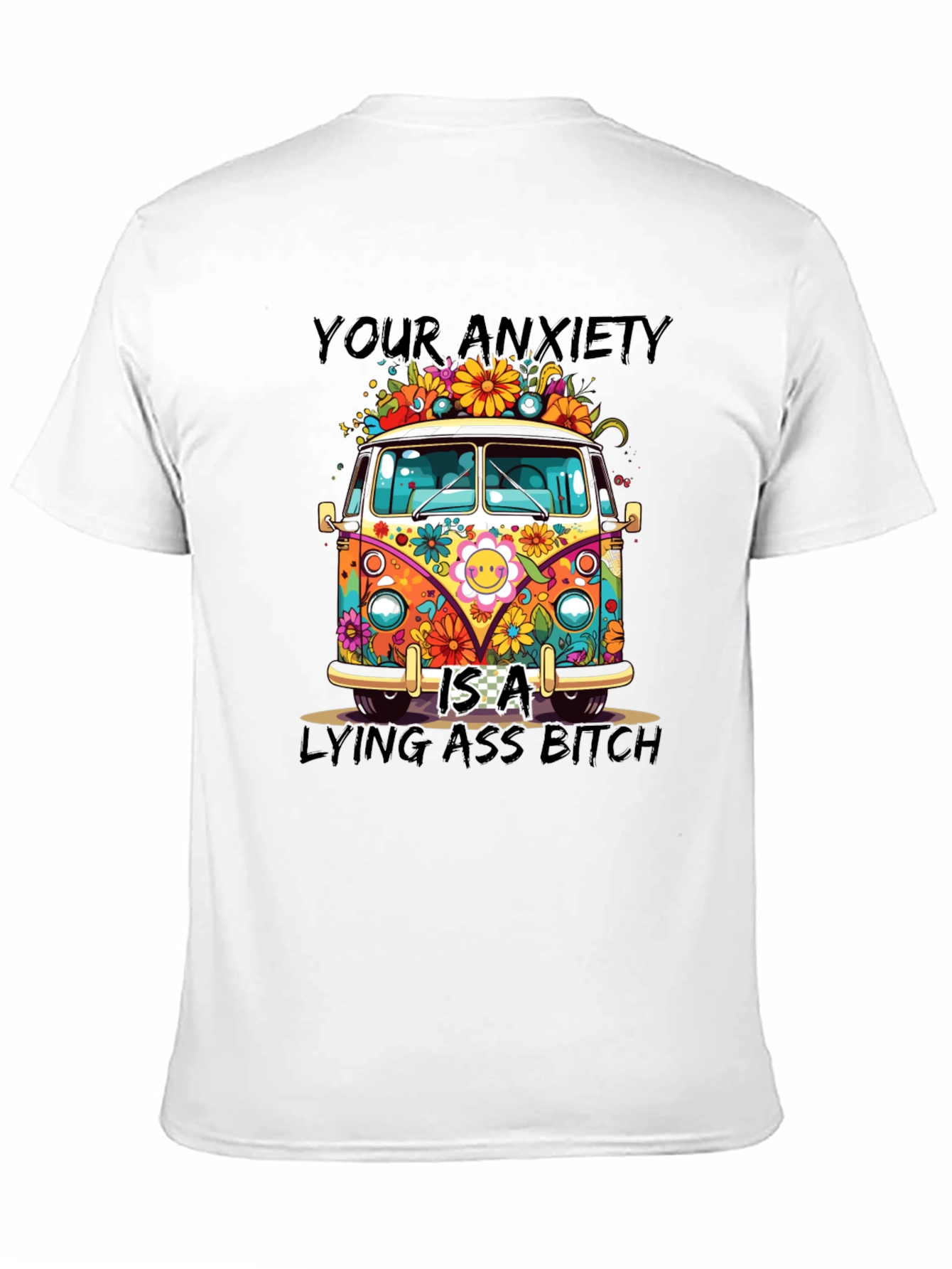 Black Anxiety Lying Ass Bitch Graphic Tee view 11
