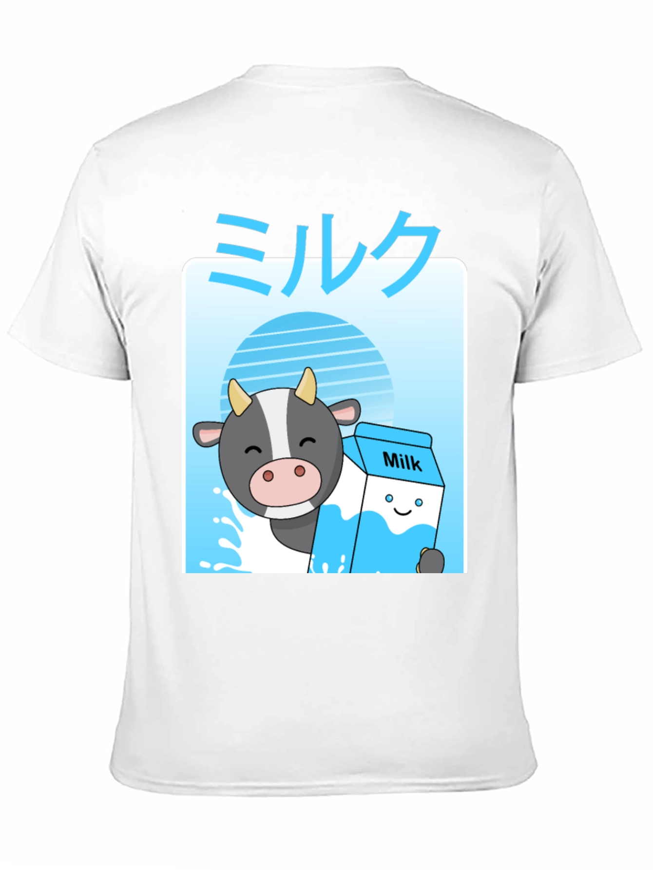Black Kawaii Milk T-Shirt - Anime Cow Cute Graphic Tee view 11