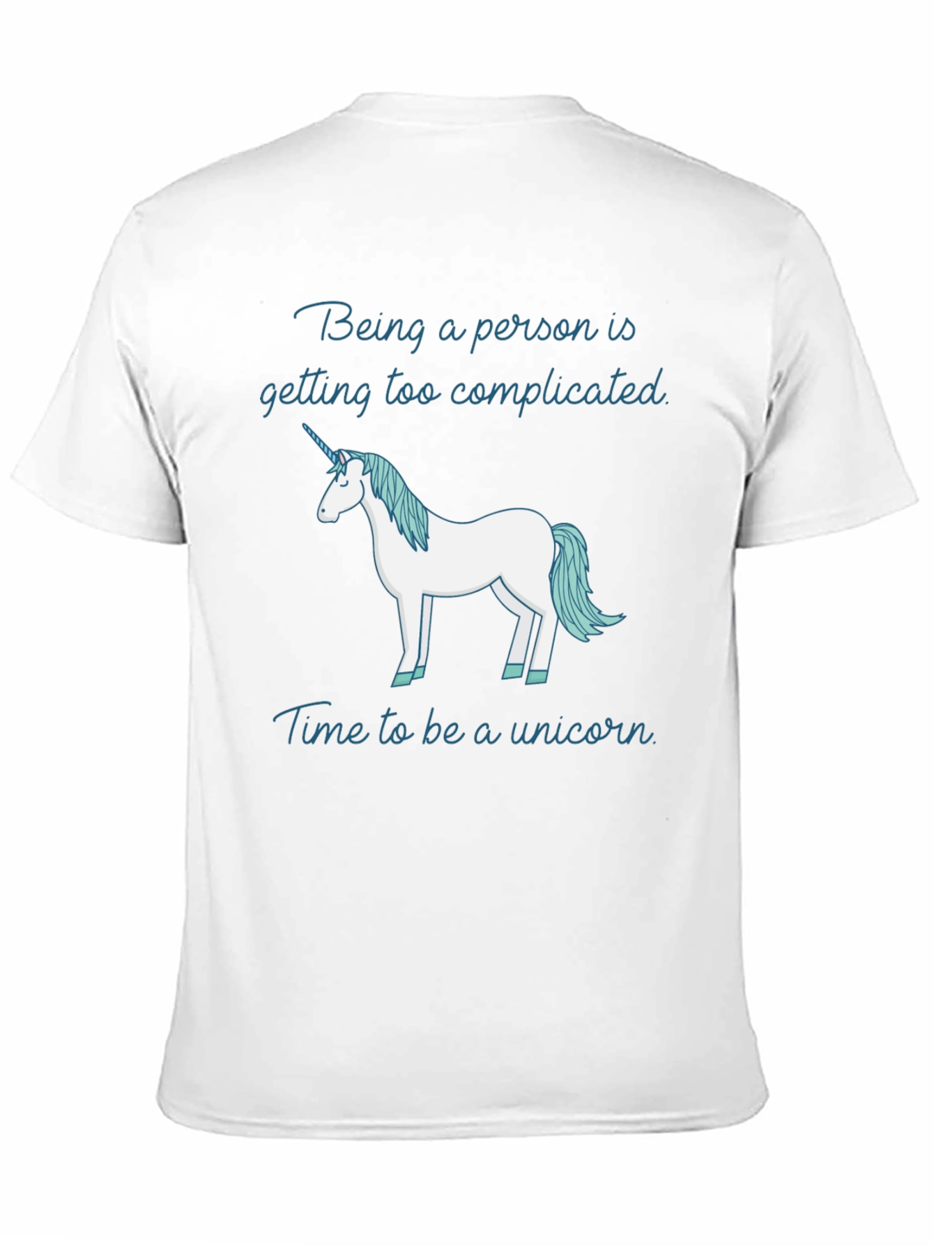 Black Funny Unicorn T-Shirt: Being a Person is Too Complicated view 11