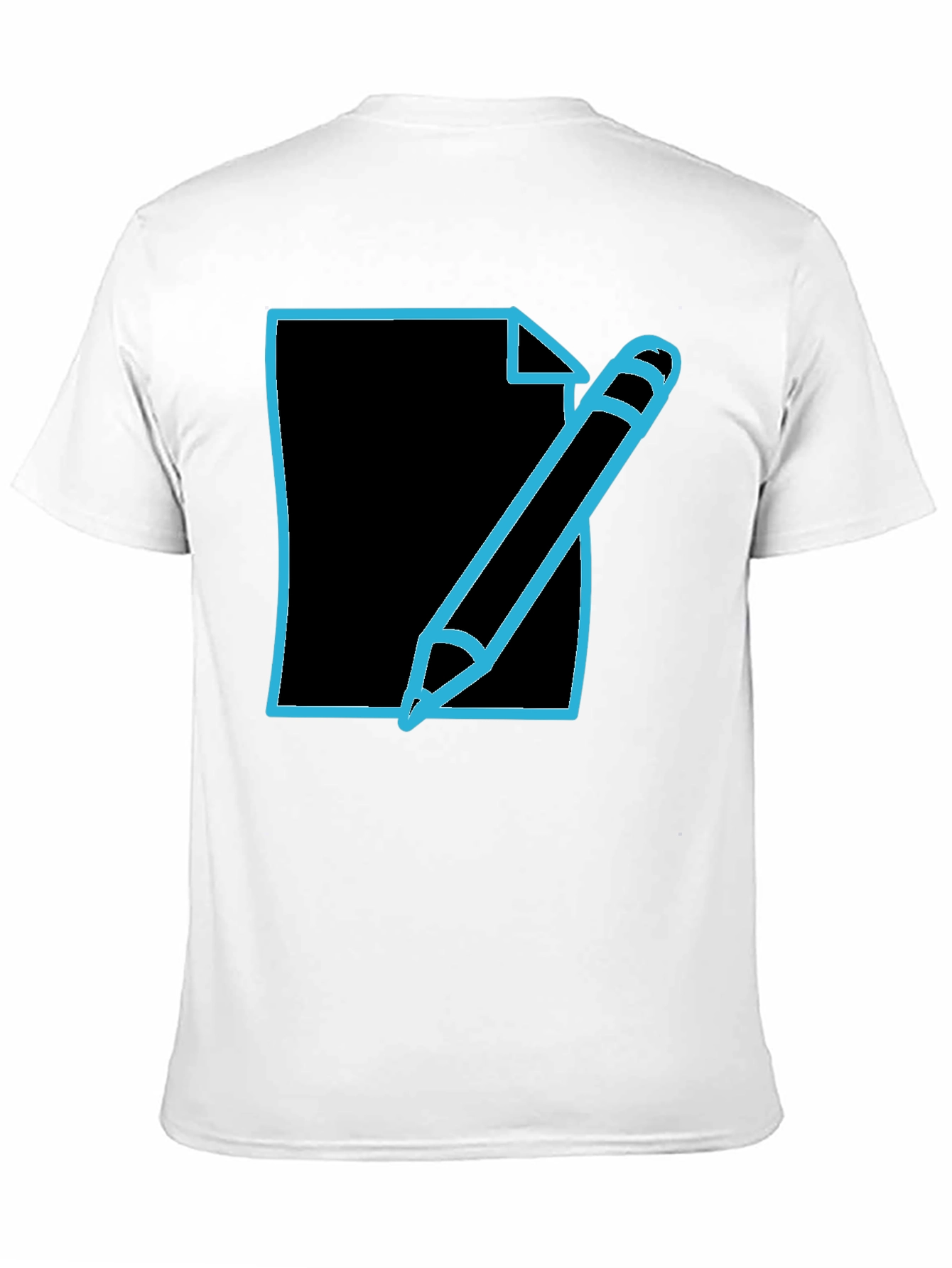 Black Write On! Men's Black T-Shirt with Pen & Paper Graphic view 11