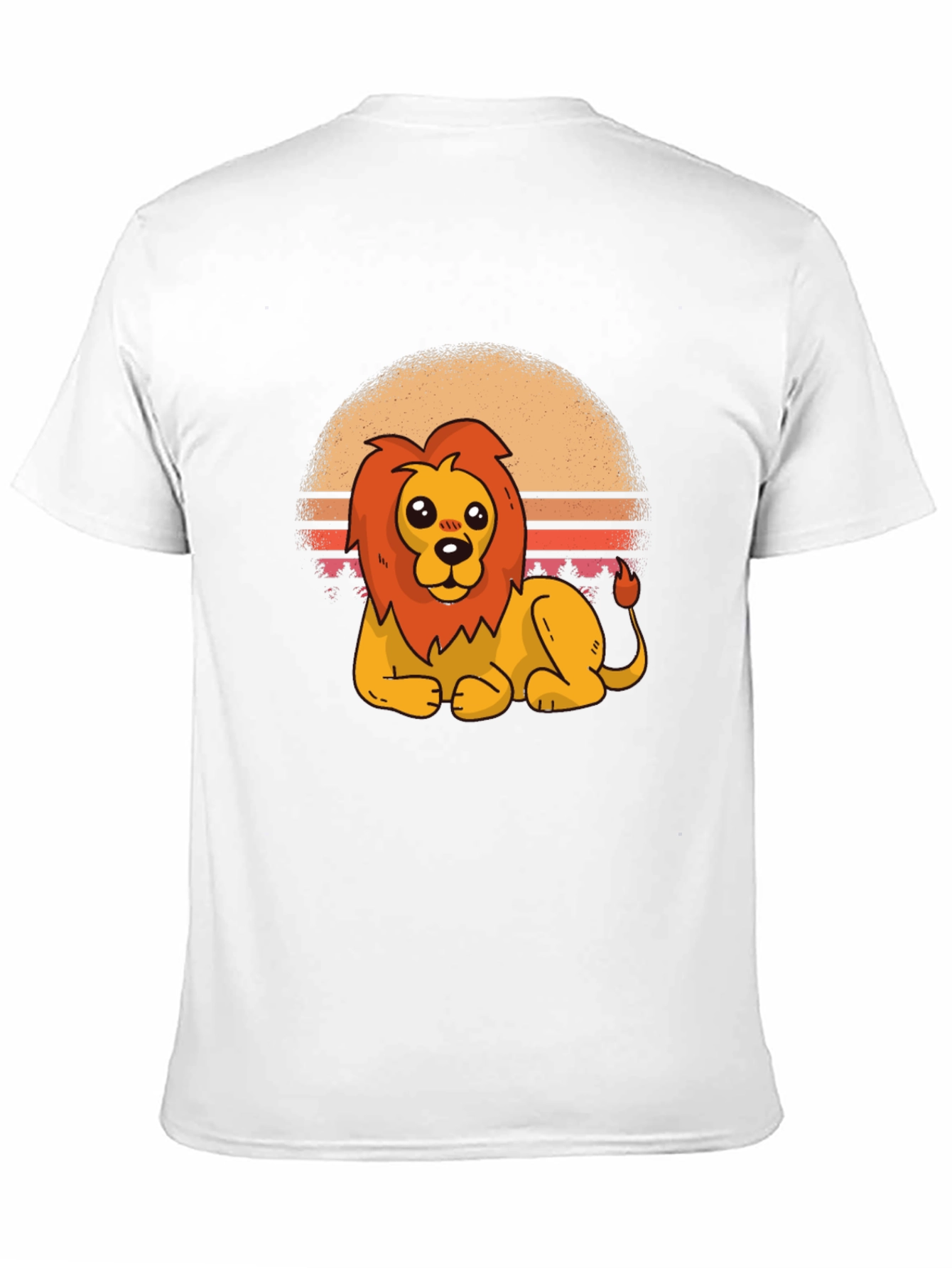 Black Cartoon Lion Graphic Tee - Black Cotton T-Shirt view 11