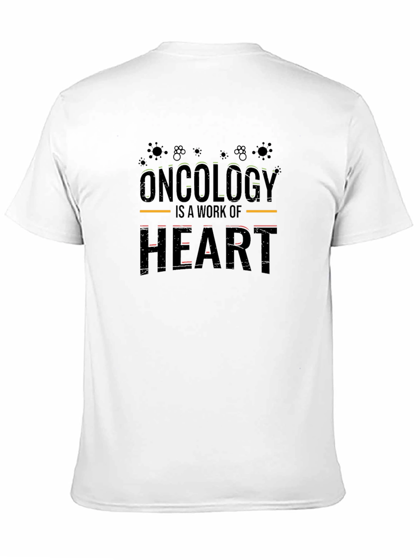 Black Oncology Is A Work of Heart Black T-Shirt view 11