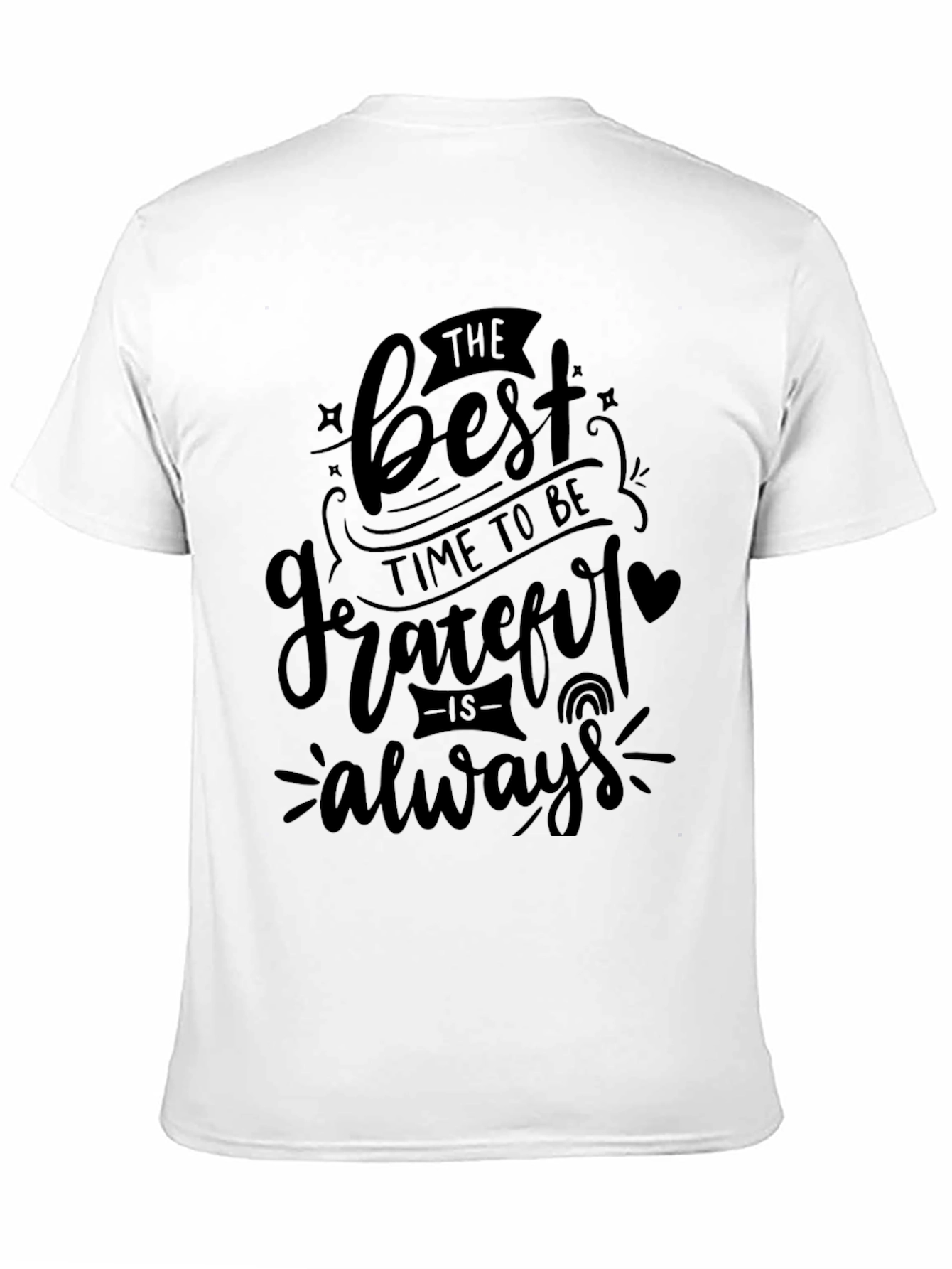 Black Grateful Always T-Shirt - Soft Black Tee view 11