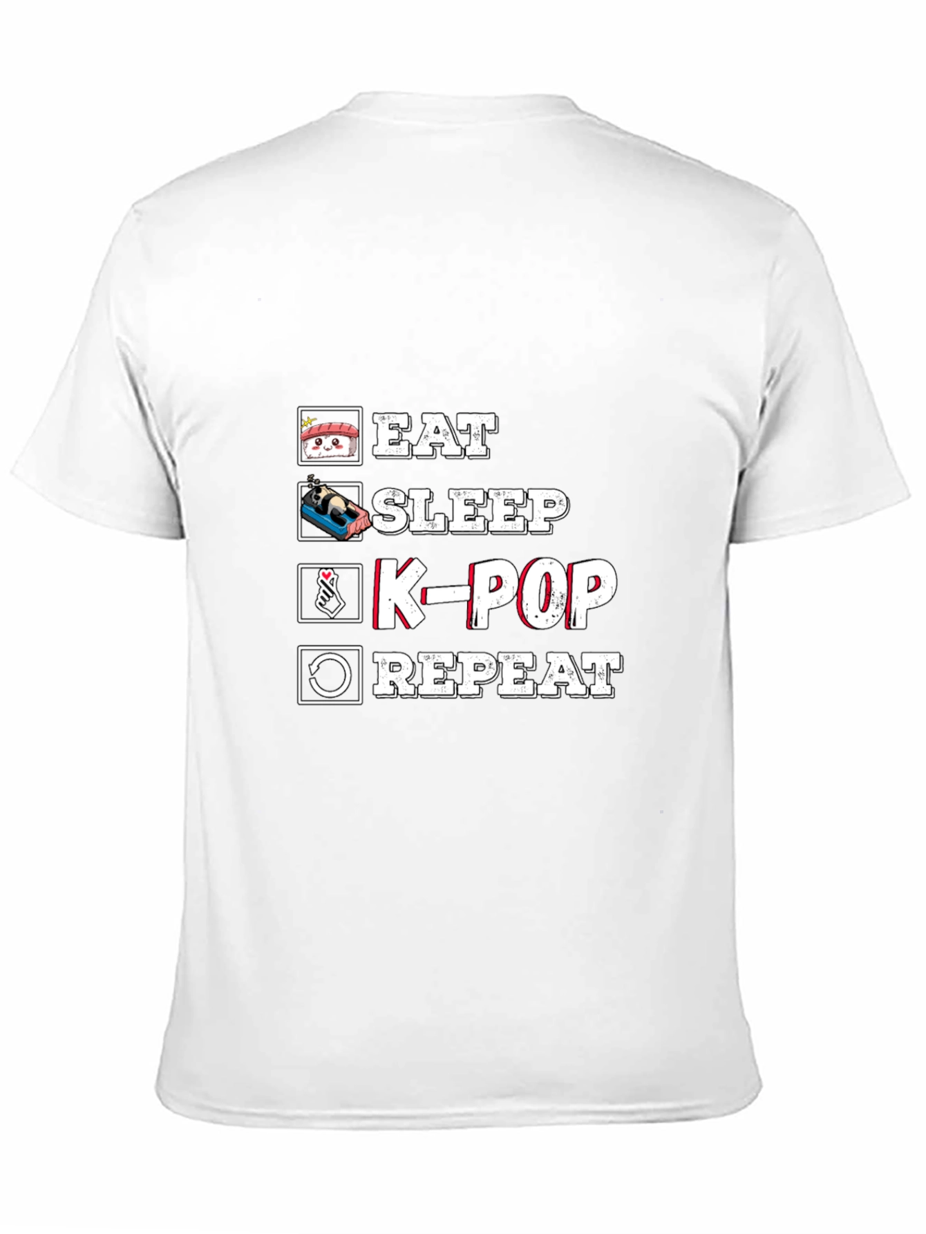 Black Eat Sleep K-Pop Repeat Black Graphic Tee view 11