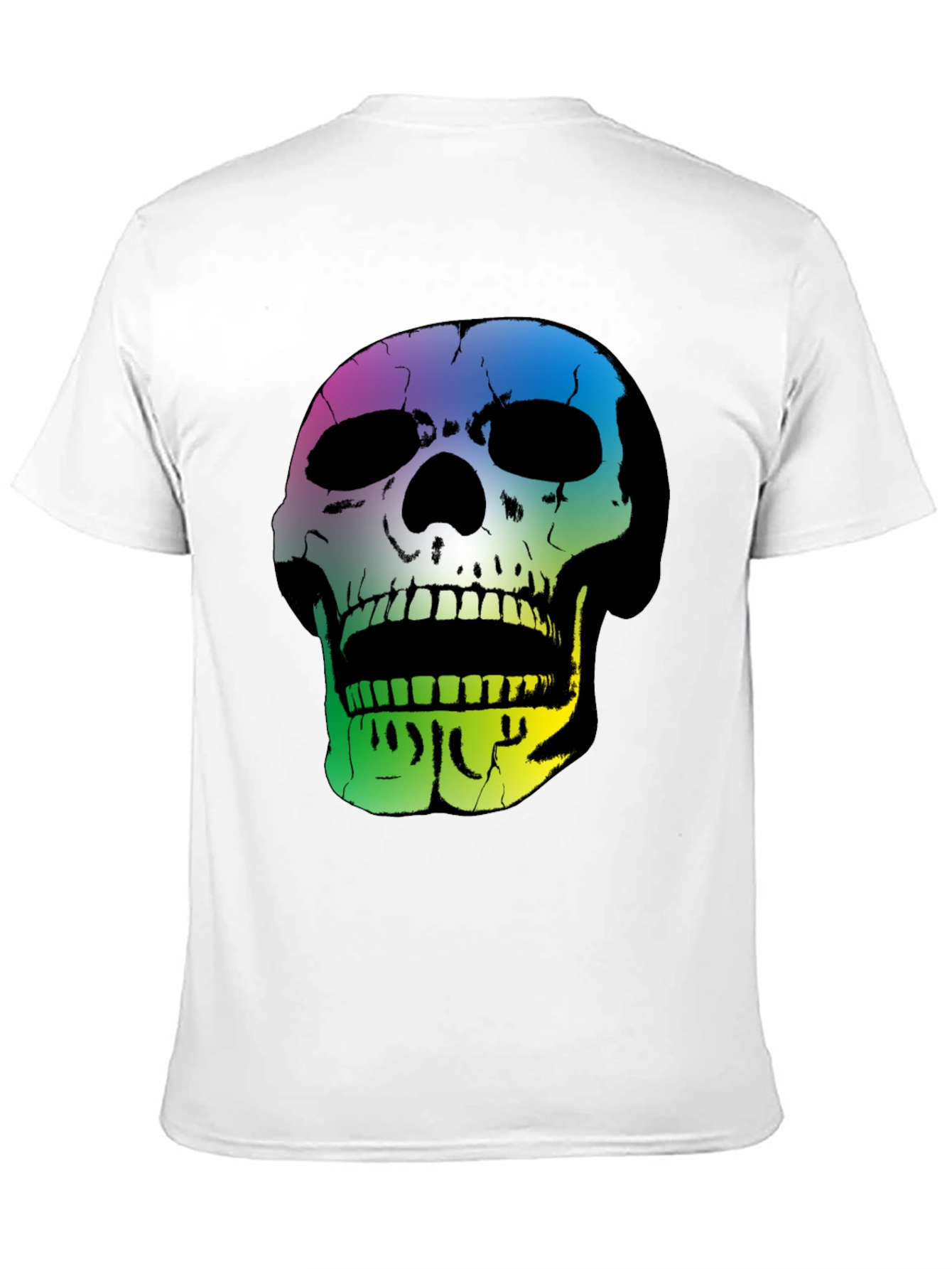 Black Rainbow Skull Graphic Black T-Shirt view 11