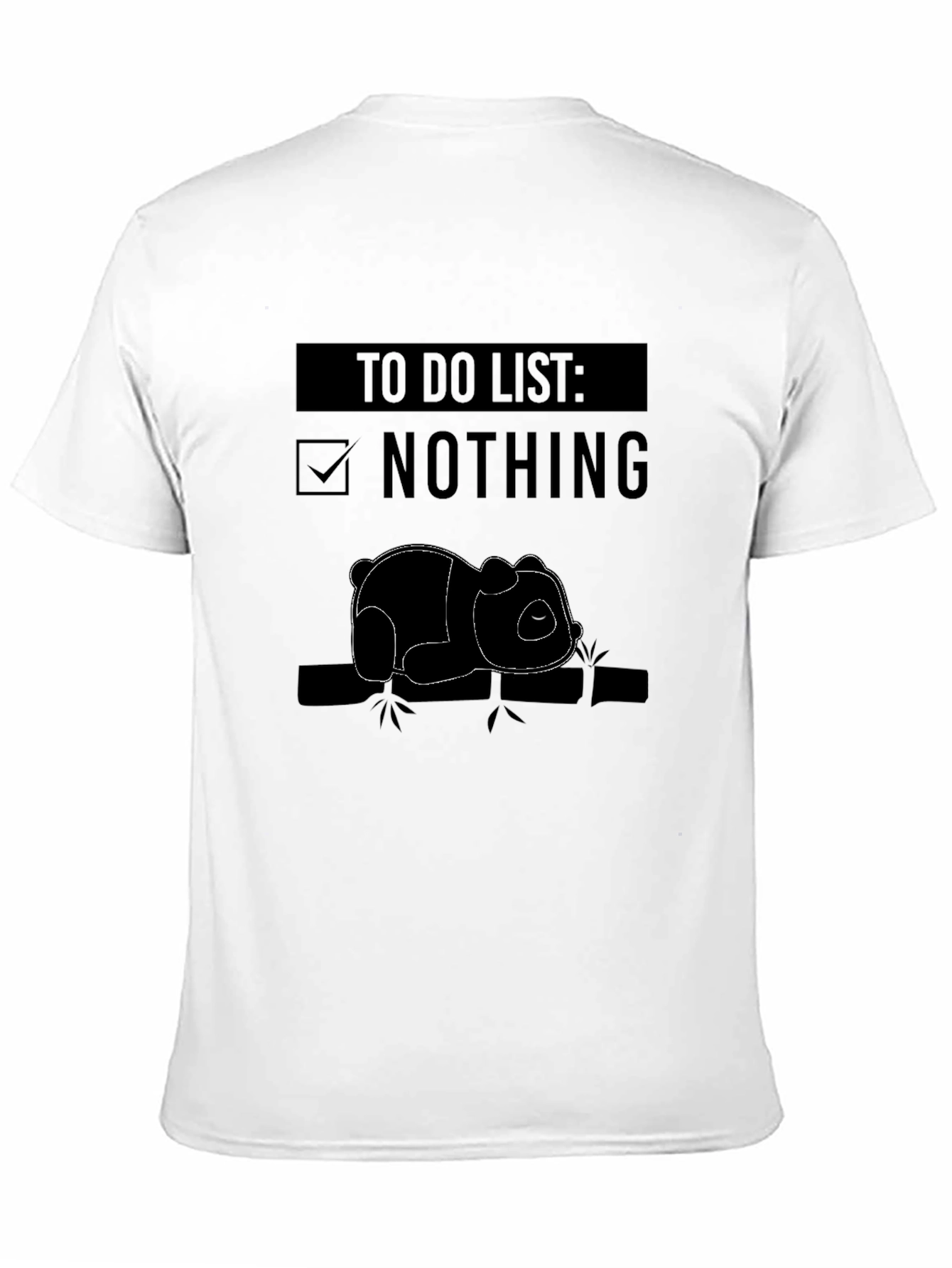Black Lazy Panda T-Shirt - To Do List Nothing view 11