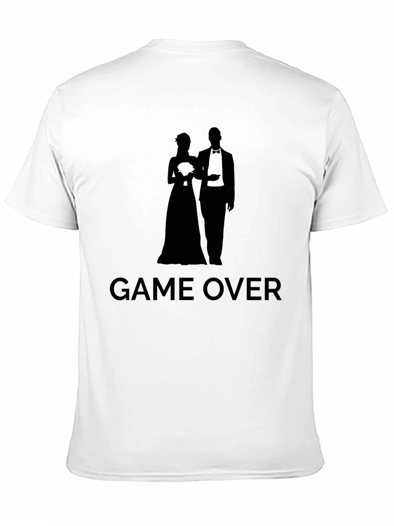 Black Game Over Wedding T-Shirt - Groom Gift Idea view 11