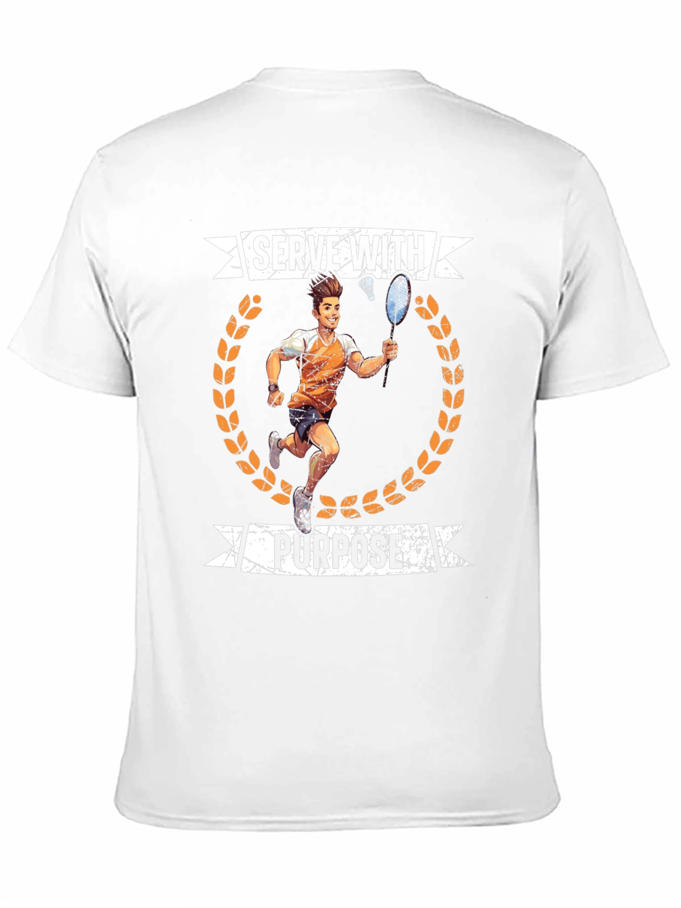 Black Serve With Purpose Badminton Graphic T-Shirt view 11