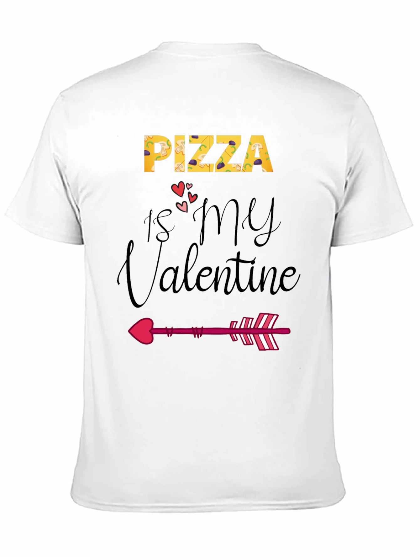 Black Pizza is My Valentine Graphic T-Shirt view 11
