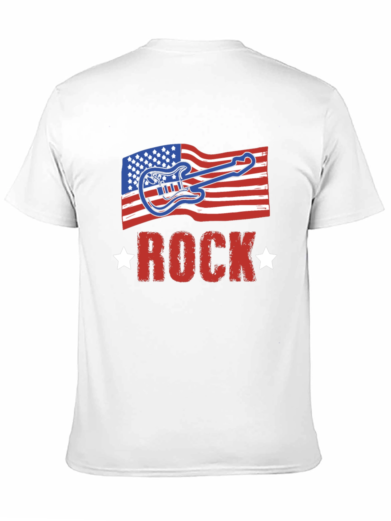 Black American Flag Rock Guitar Black T-Shirt view 11