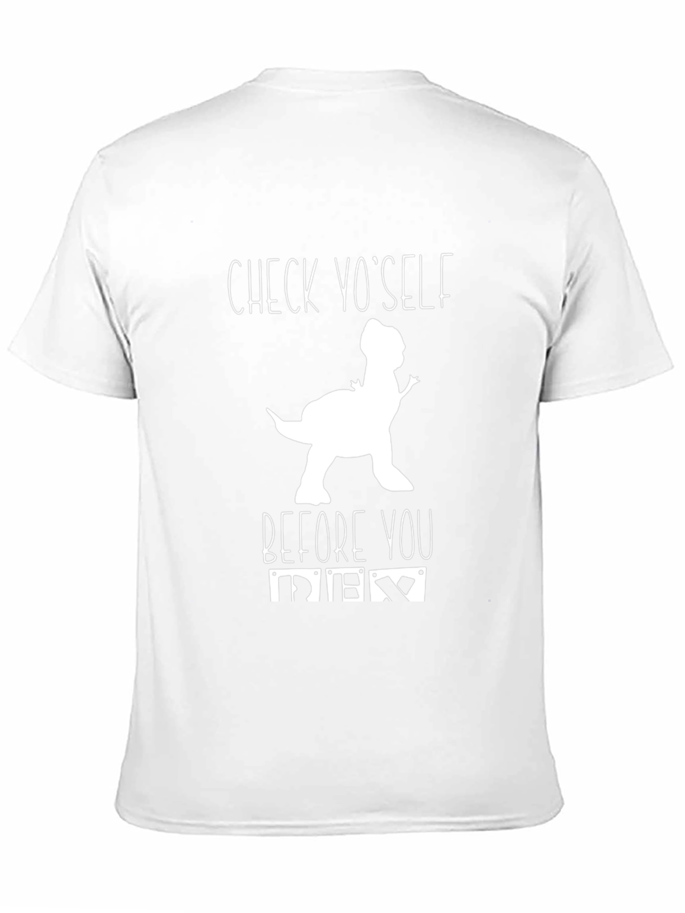 Check Yo' Self Dinosaur Graphic Black T-Shirt - 11