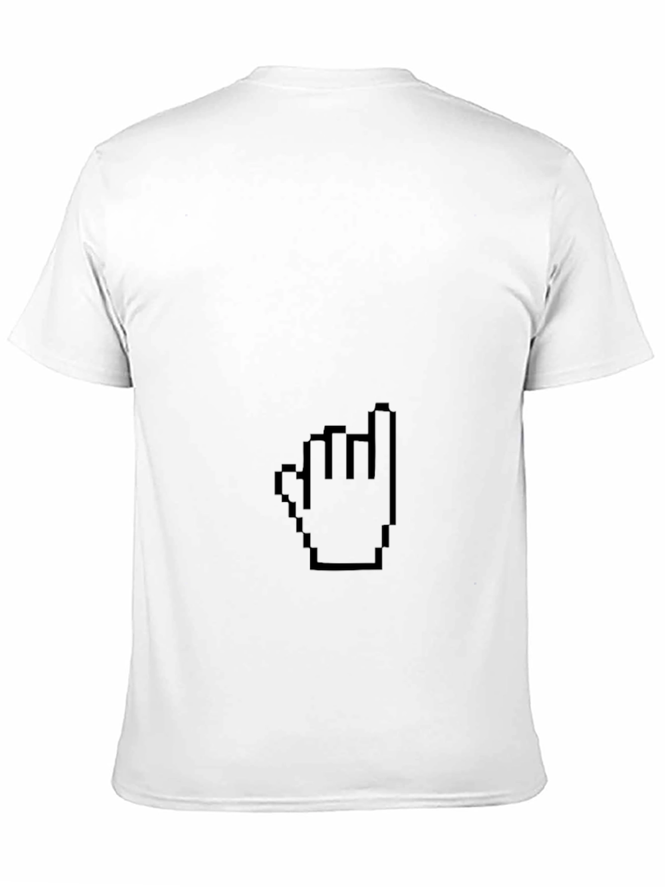 Black Pixel Hand Pointer Black T-Shirt view 11