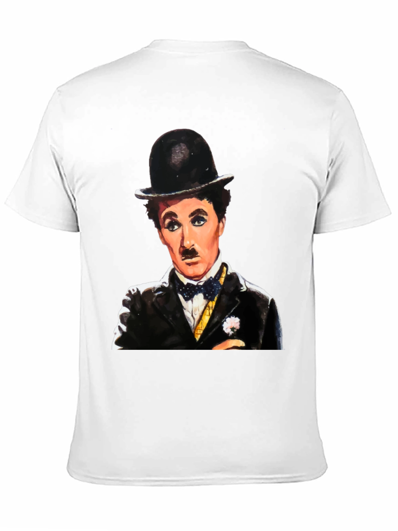 Black Charlie Chaplin Graphic Tee - Classic Film Icon T-Shirt view 11