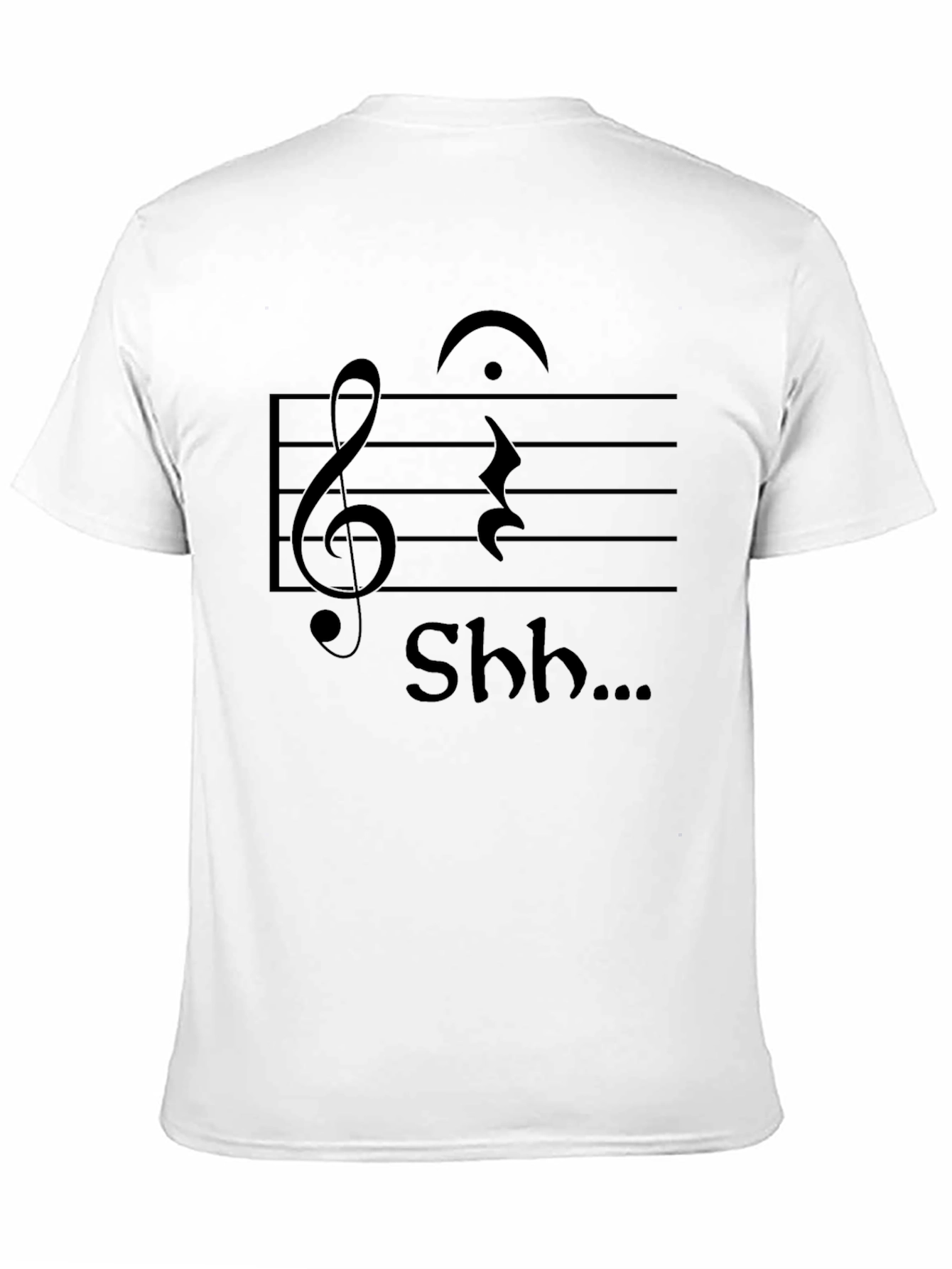 Black Musical Silence T-Shirt - "Shh..." Design view 11