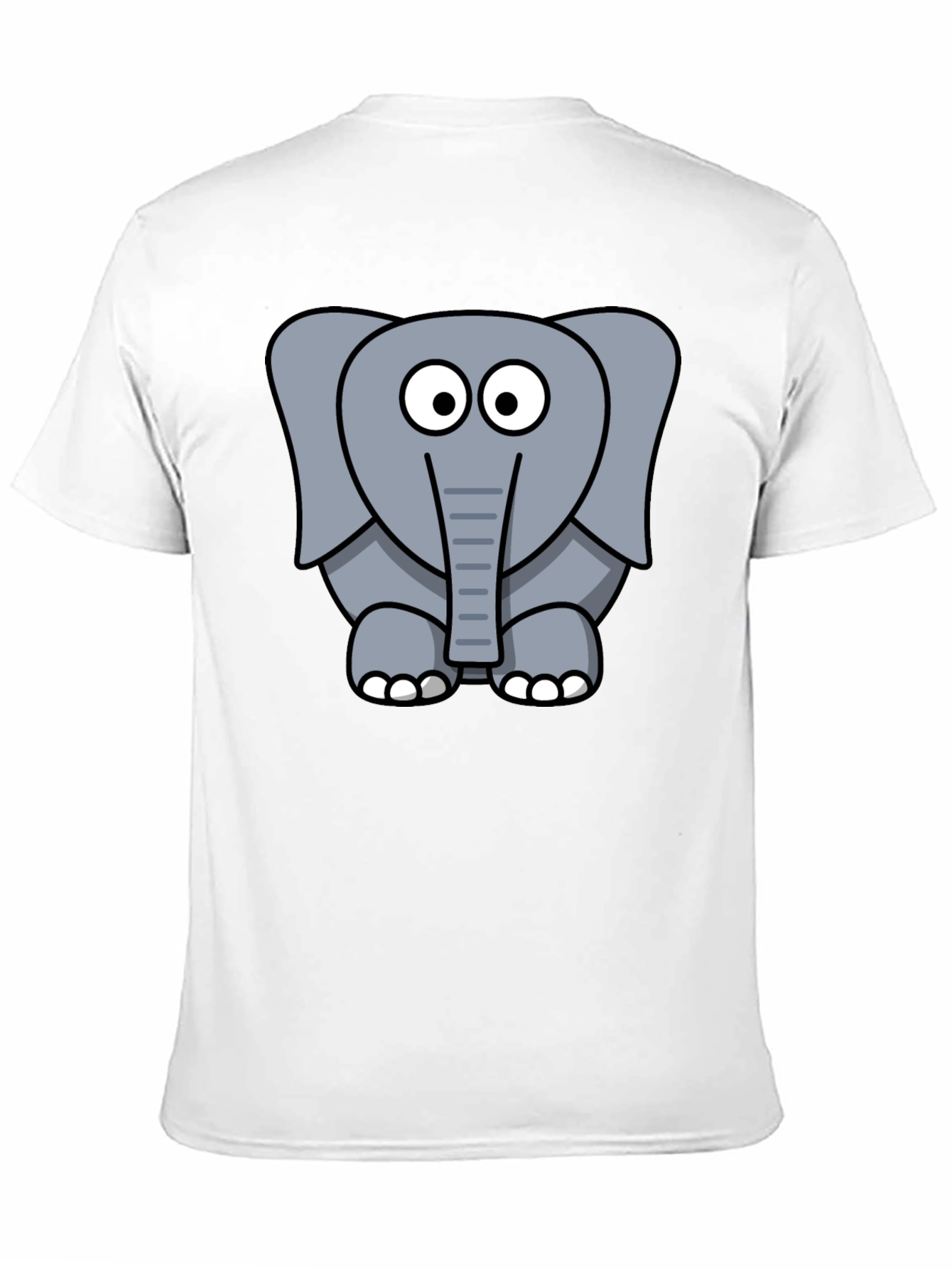 Cartoon Elephant Graphic Black T-Shirt - 11