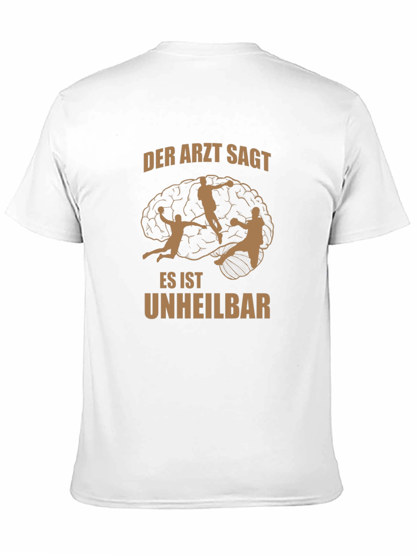 Black Humorous Handball Fan T-Shirt: Incurable Addiction Design view 11