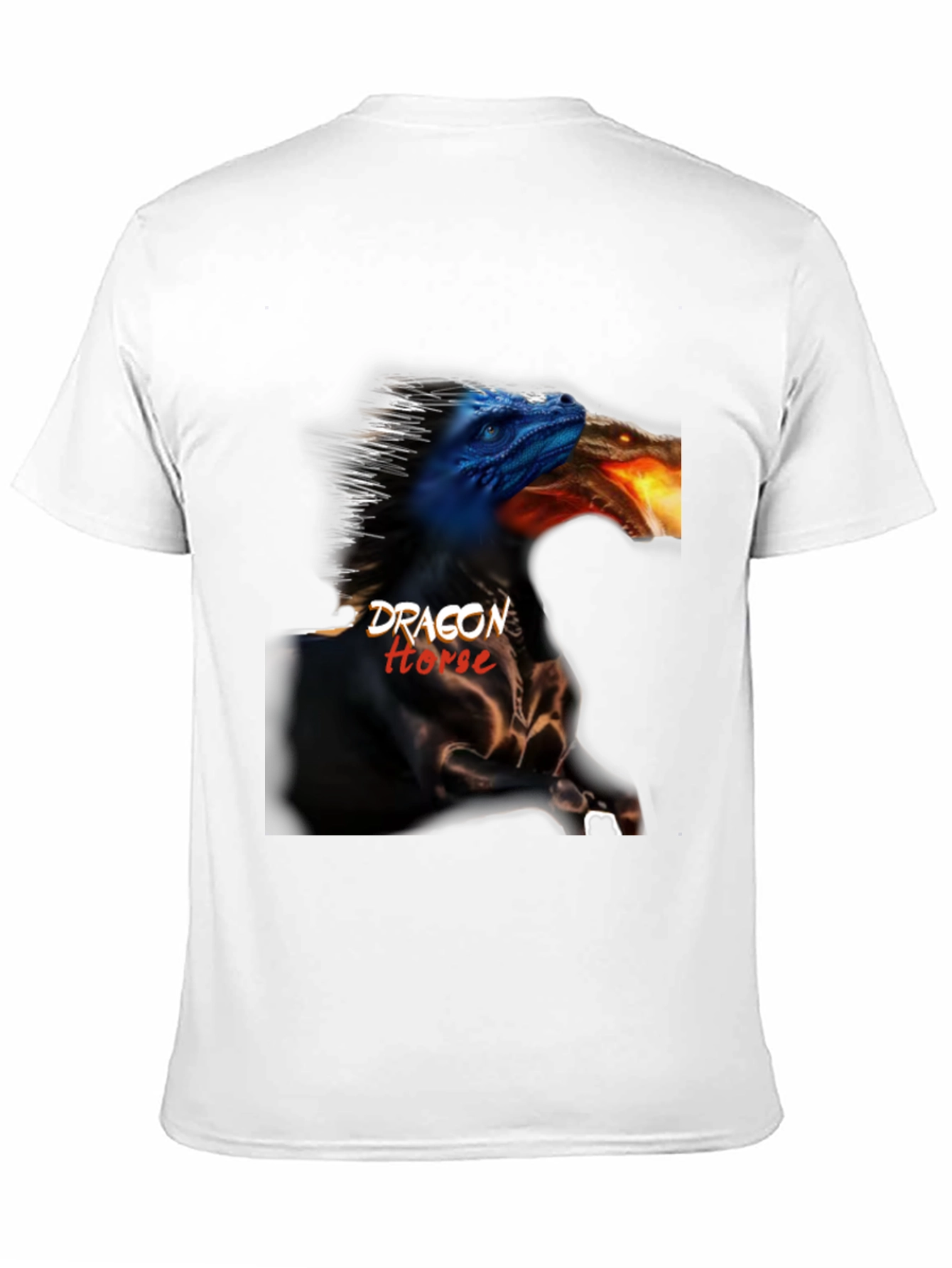 Black Dragon Horse Graphic Tee - Black Cotton T-Shirt view 11