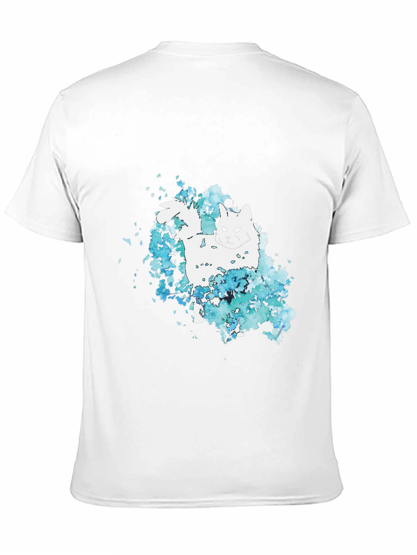 Black Cat Watercolor Black T-Shirt view 11