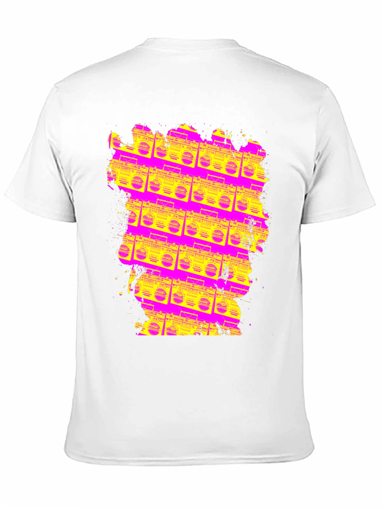 Black Retro Boombox T-Shirt - Vivid 80s Style view 11