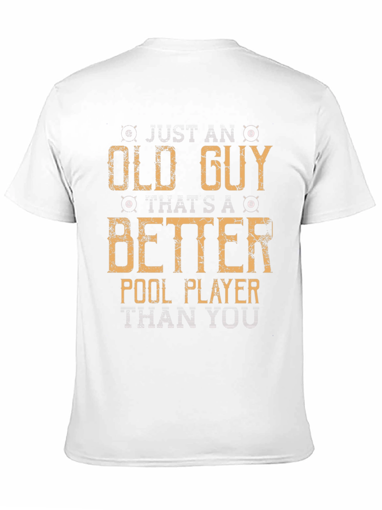 Black Funny Old Guy Pool Player Black T-Shirt view 11