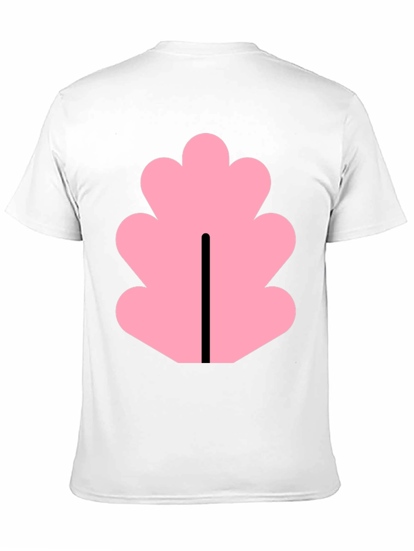 Black Black T-Shirt with Pink Leaf Design view 11
