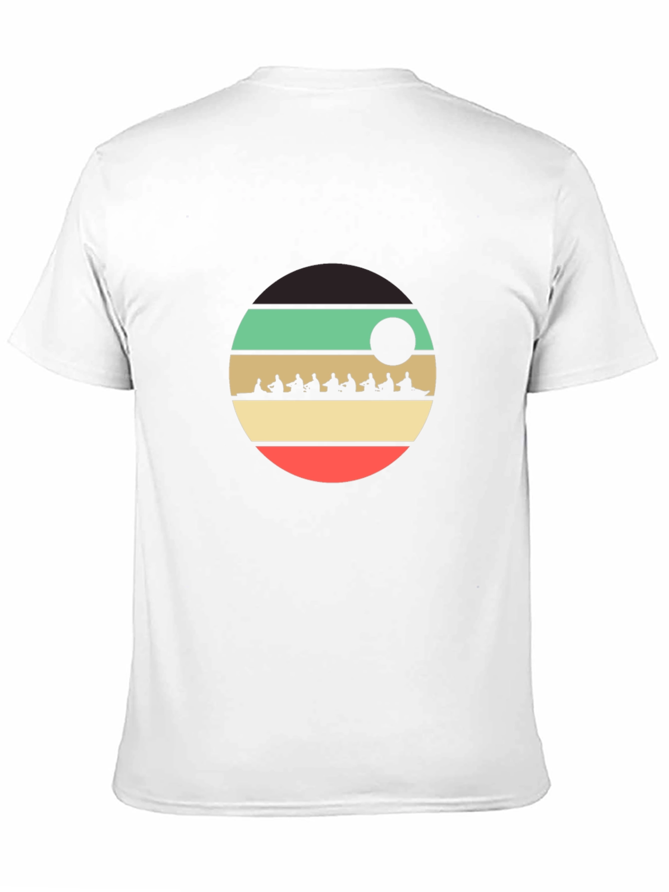 Black Rowing Team Retro Style T-Shirt view 11