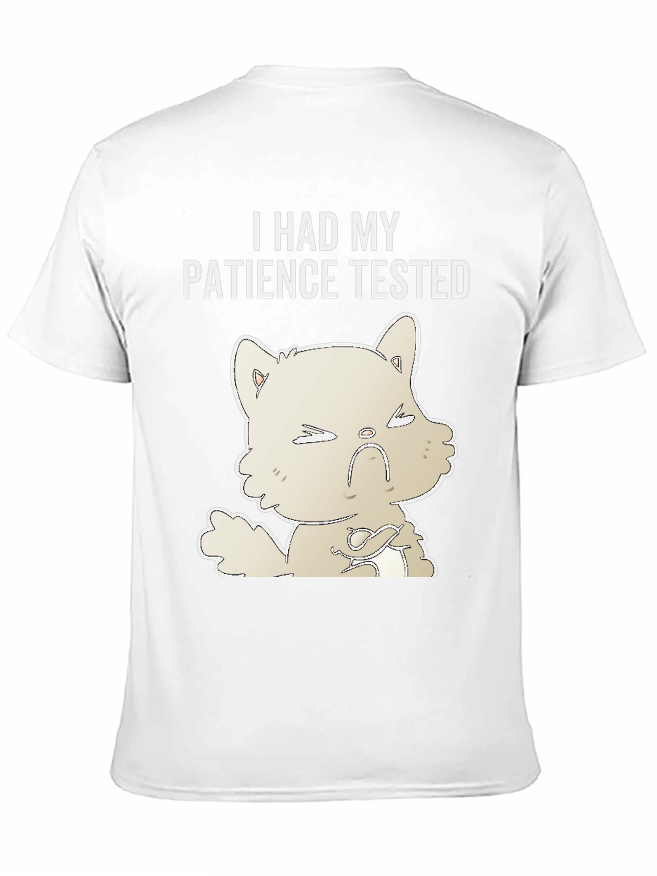 Black Patience Tested Graphic Tee - Angry Cat Humor T-Shirt view 11
