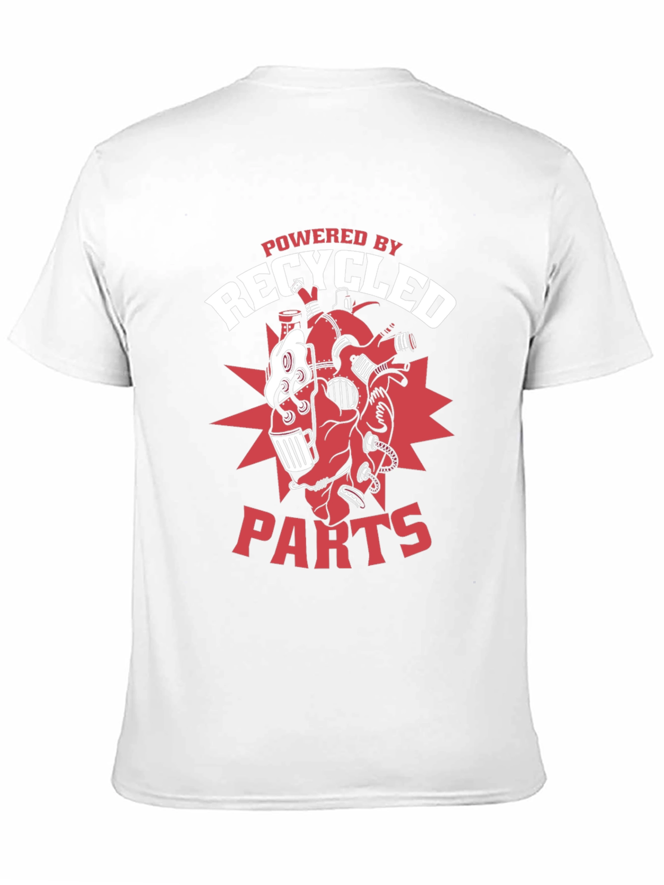 Black Recycled Parts T-Shirt - Unique Design view 11