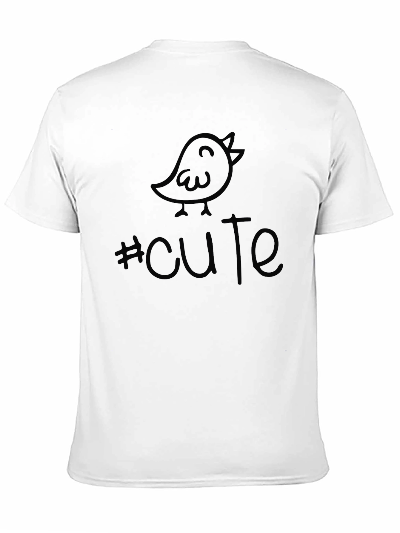 Black Cute Bird Hashtag Graphic Black T-Shirt view 11
