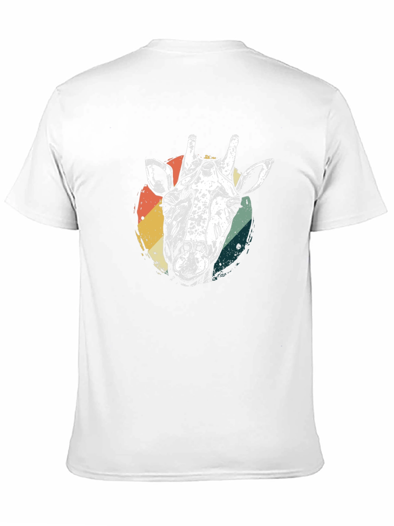 Black Retro Giraffe Graphic Tee - Black Cotton T-Shirt view 11