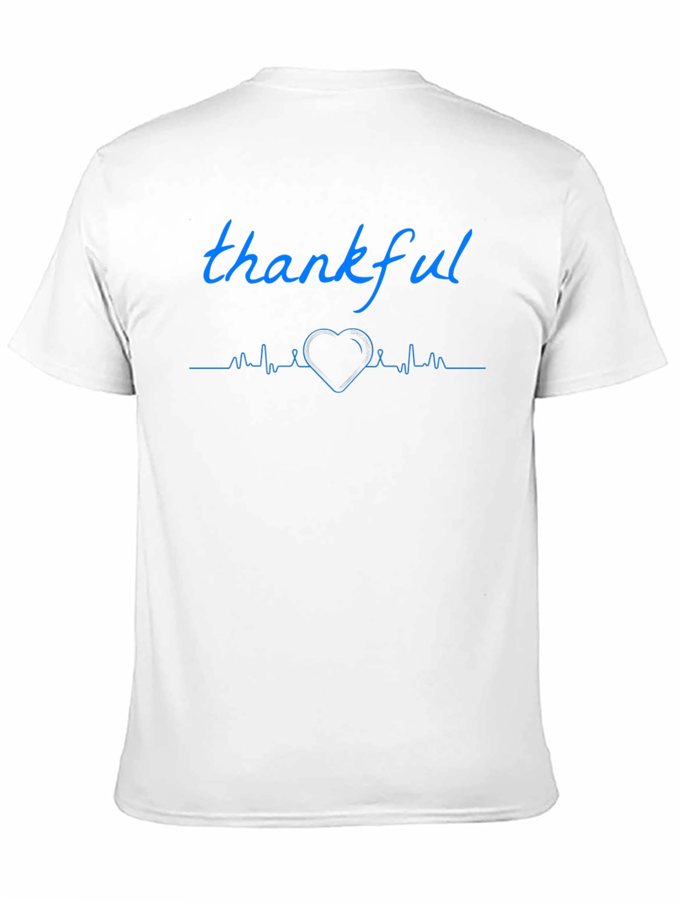 Black Thankful Heartbeat Graphic Tee - Soft Cotton Blend view 11